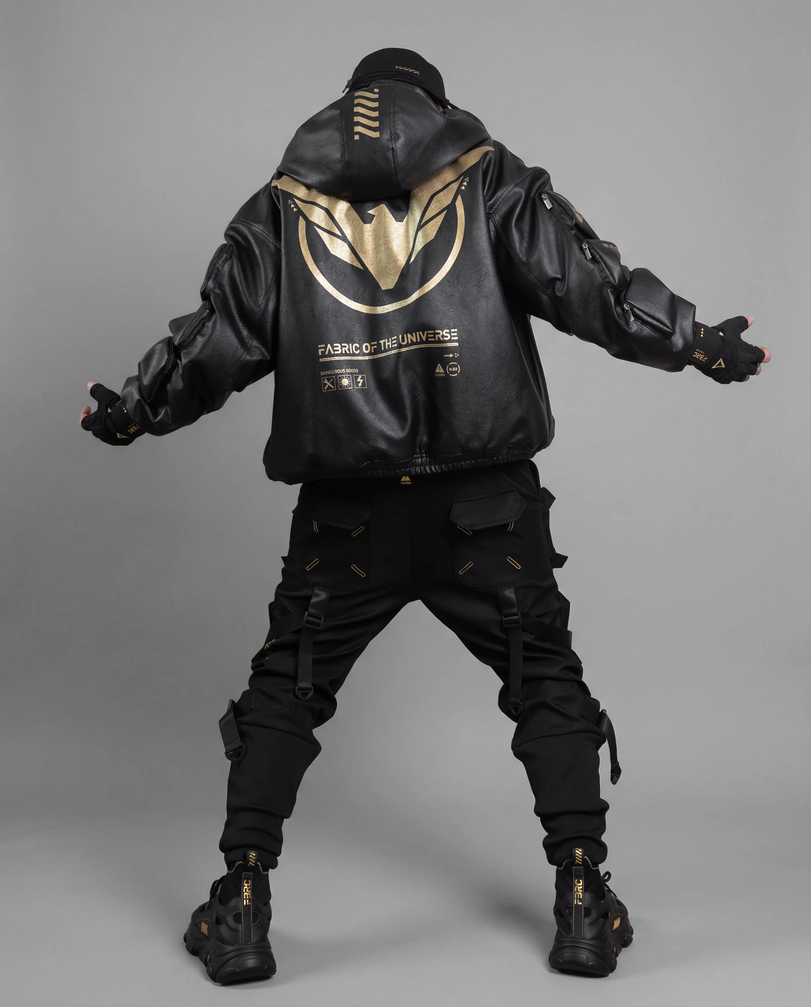 BLC-Type 070 Black Gold Leather Jacket - Image 11