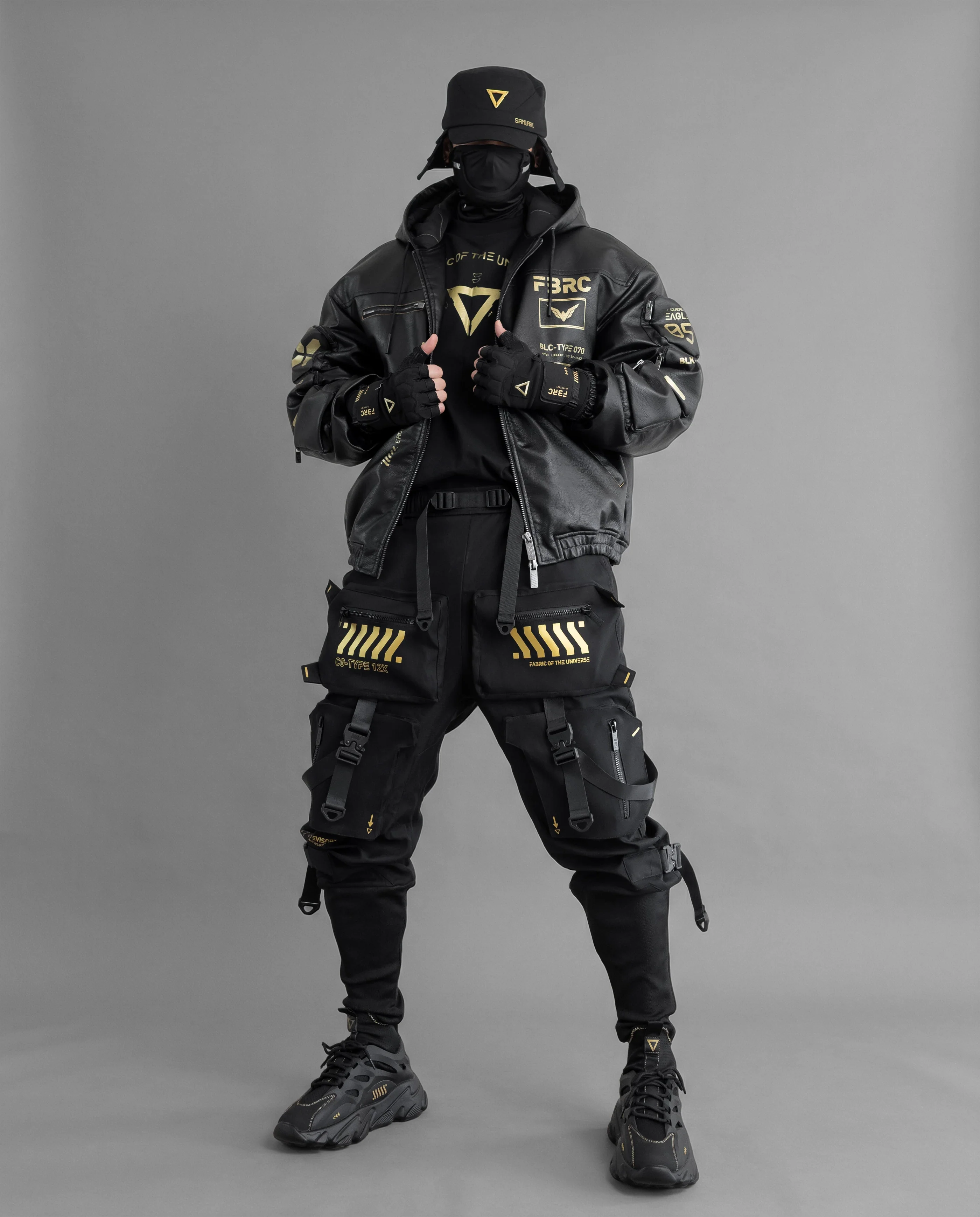 BLC-Type 070 Black Gold Leather Jacket - Image 3