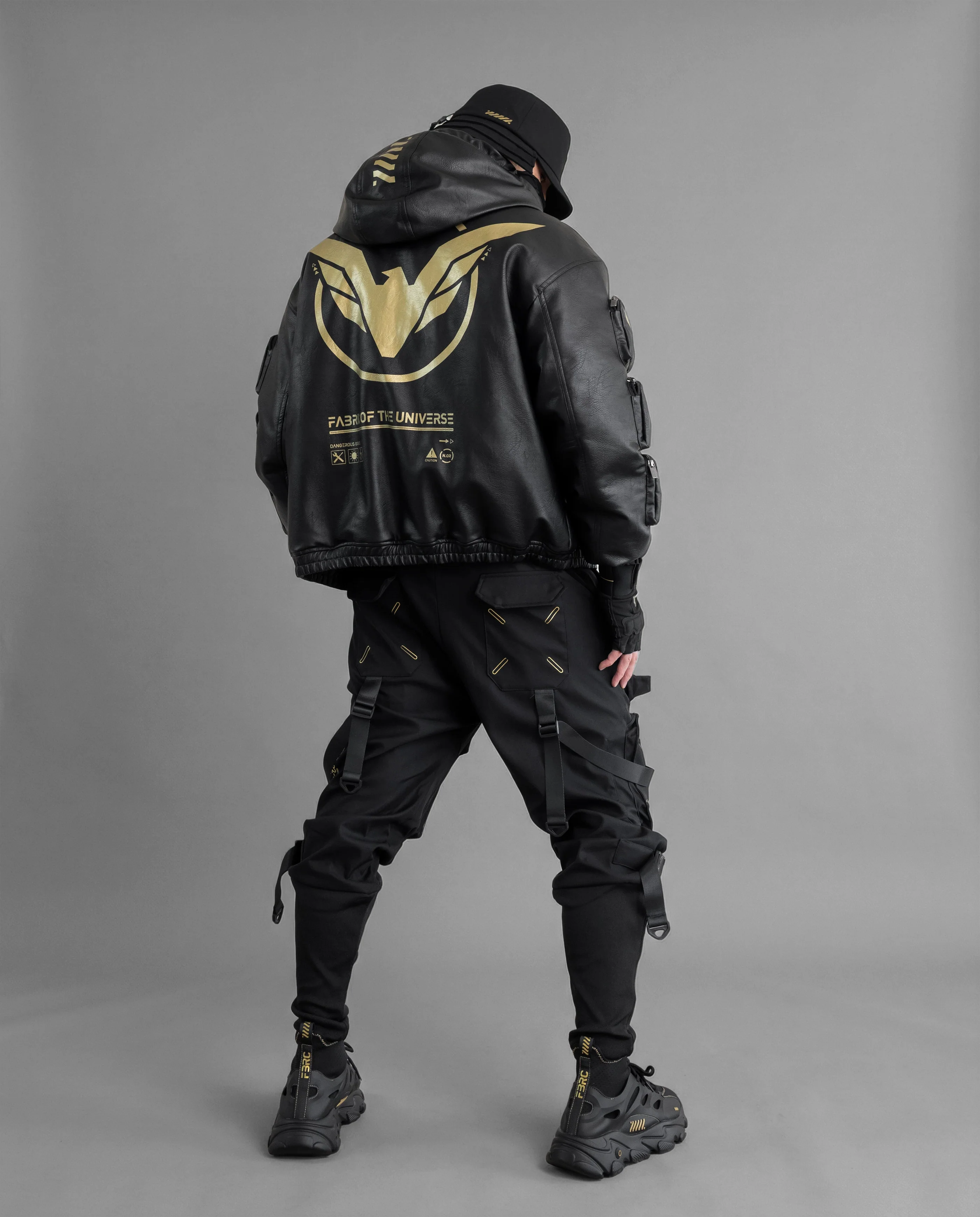 BLC-Type 070 Black Gold Leather Jacket - Image 4