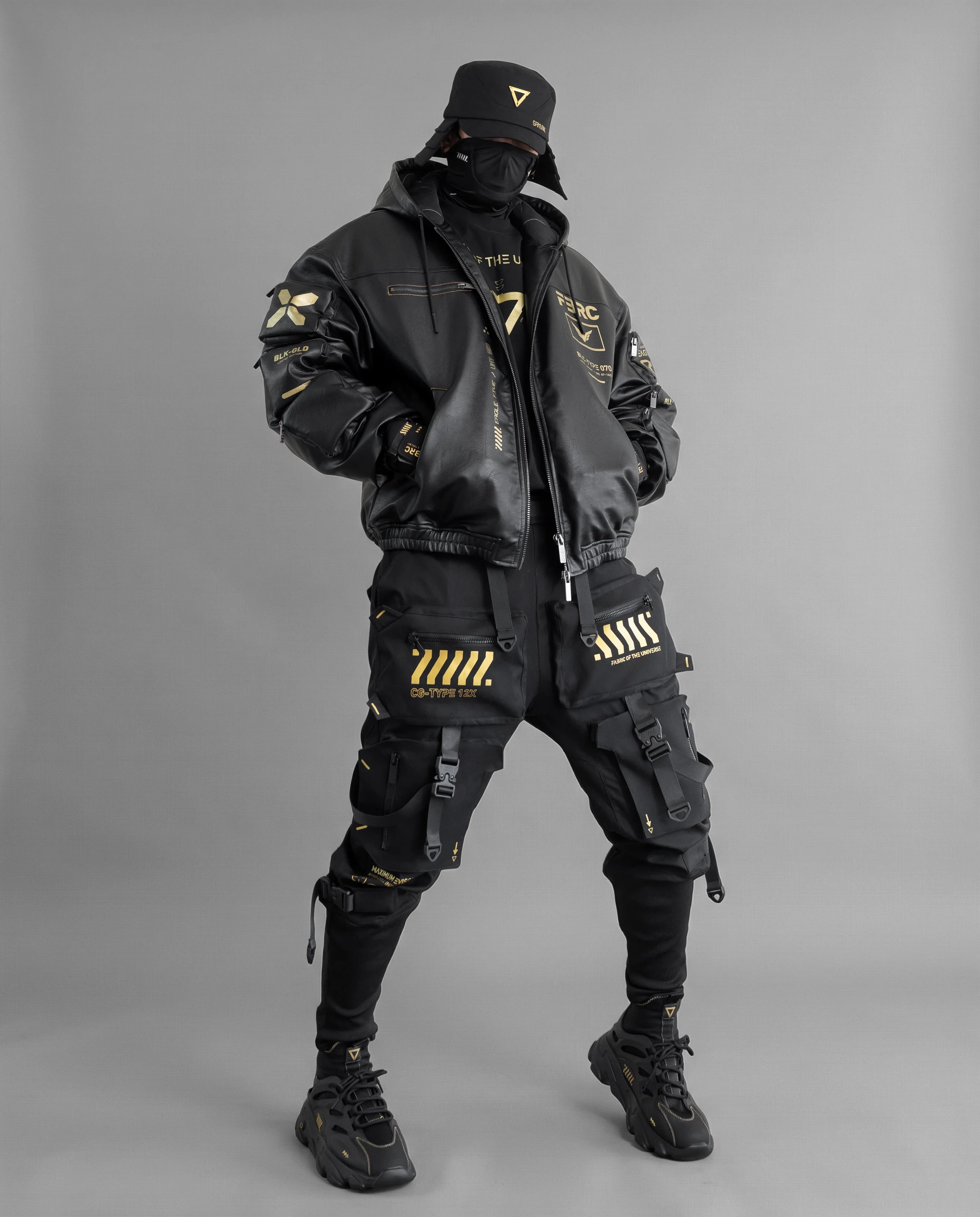 BLC-Type 070 Black Gold Leather Jacket - Image 5