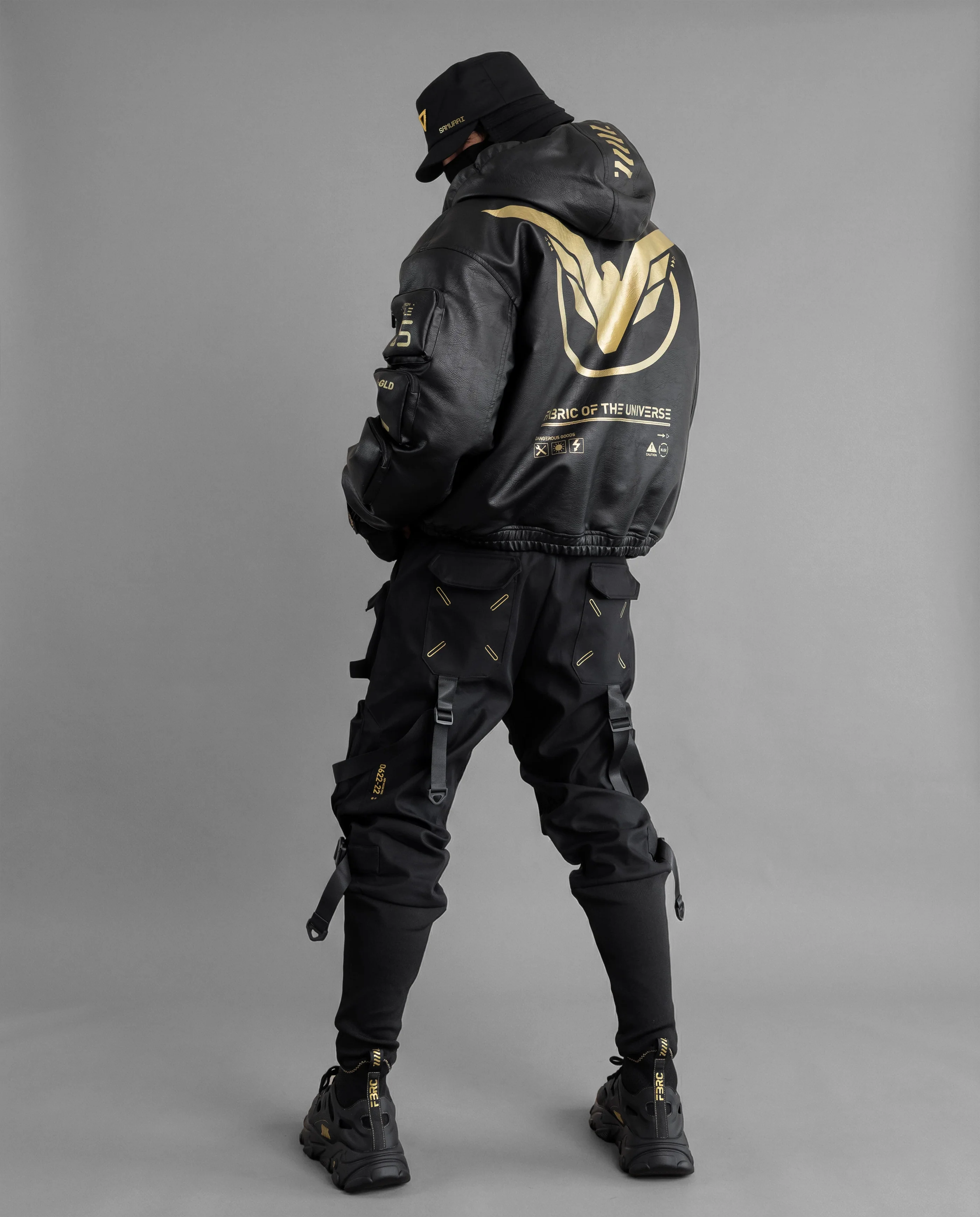 BLC-Type 070 Black Gold Leather Jacket - Image 6