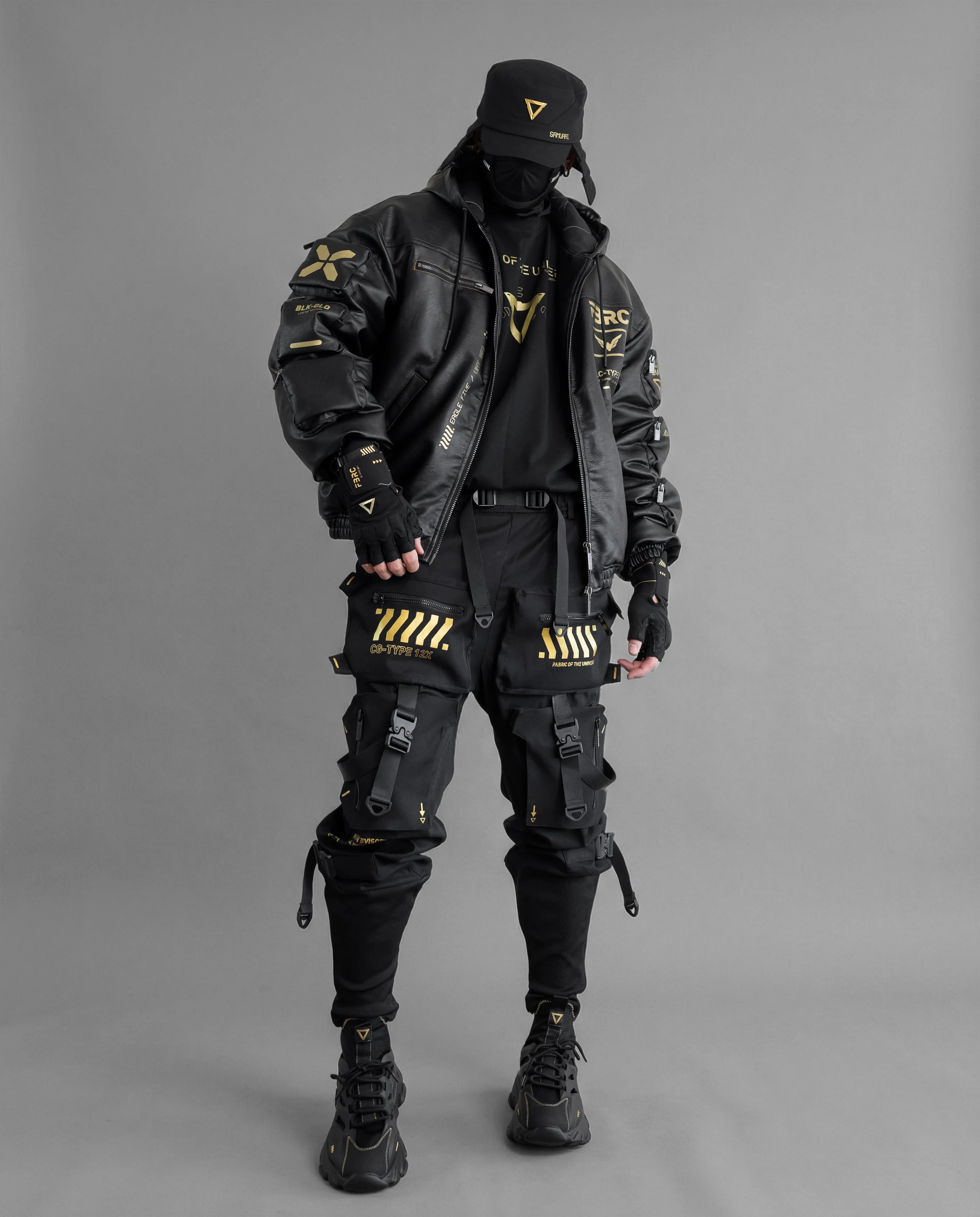 BLC-Type 070 Black Gold Leather Jacket - Image 8