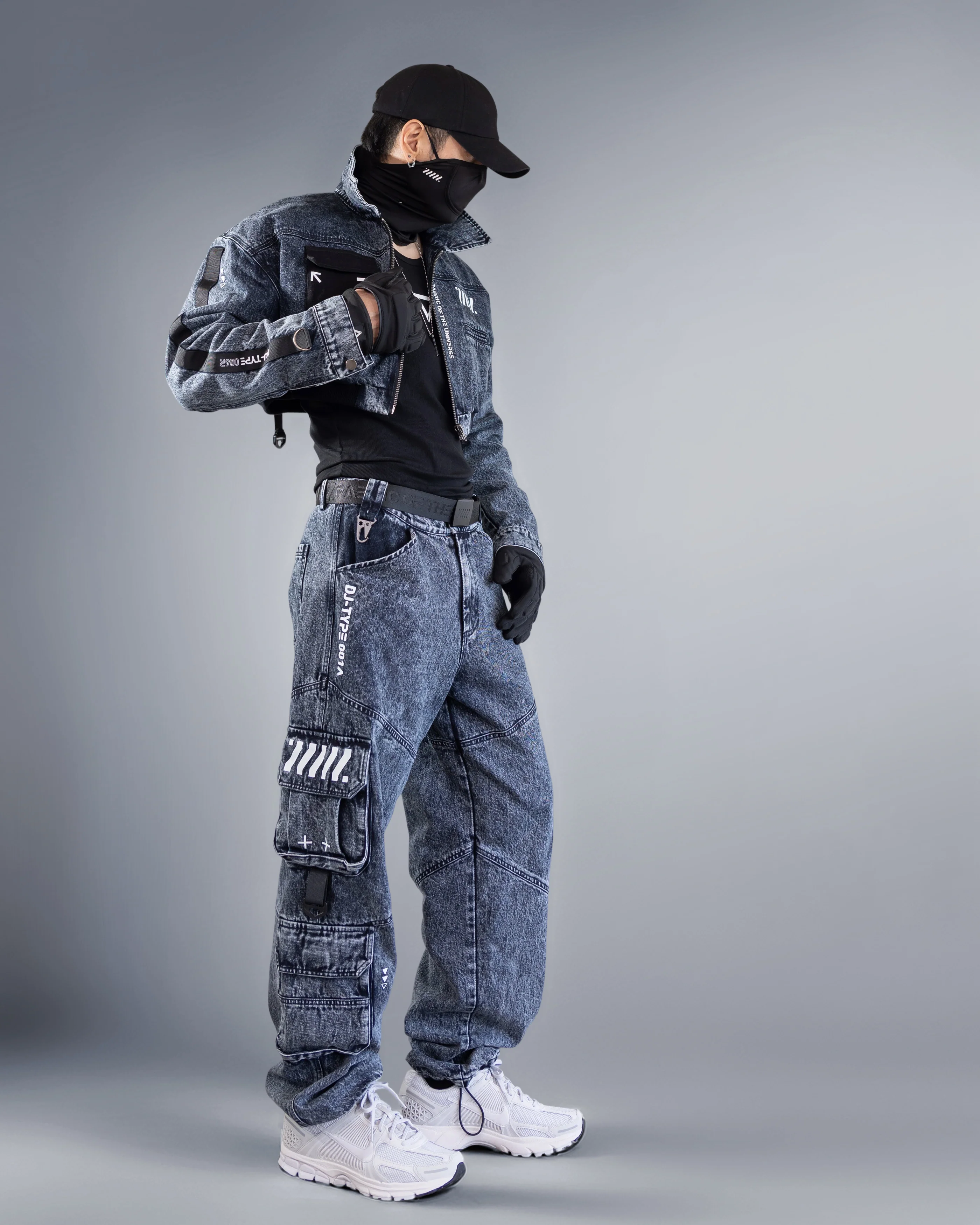 CDJ-Type 006R Acid Denim Crop Bomber - Image 12