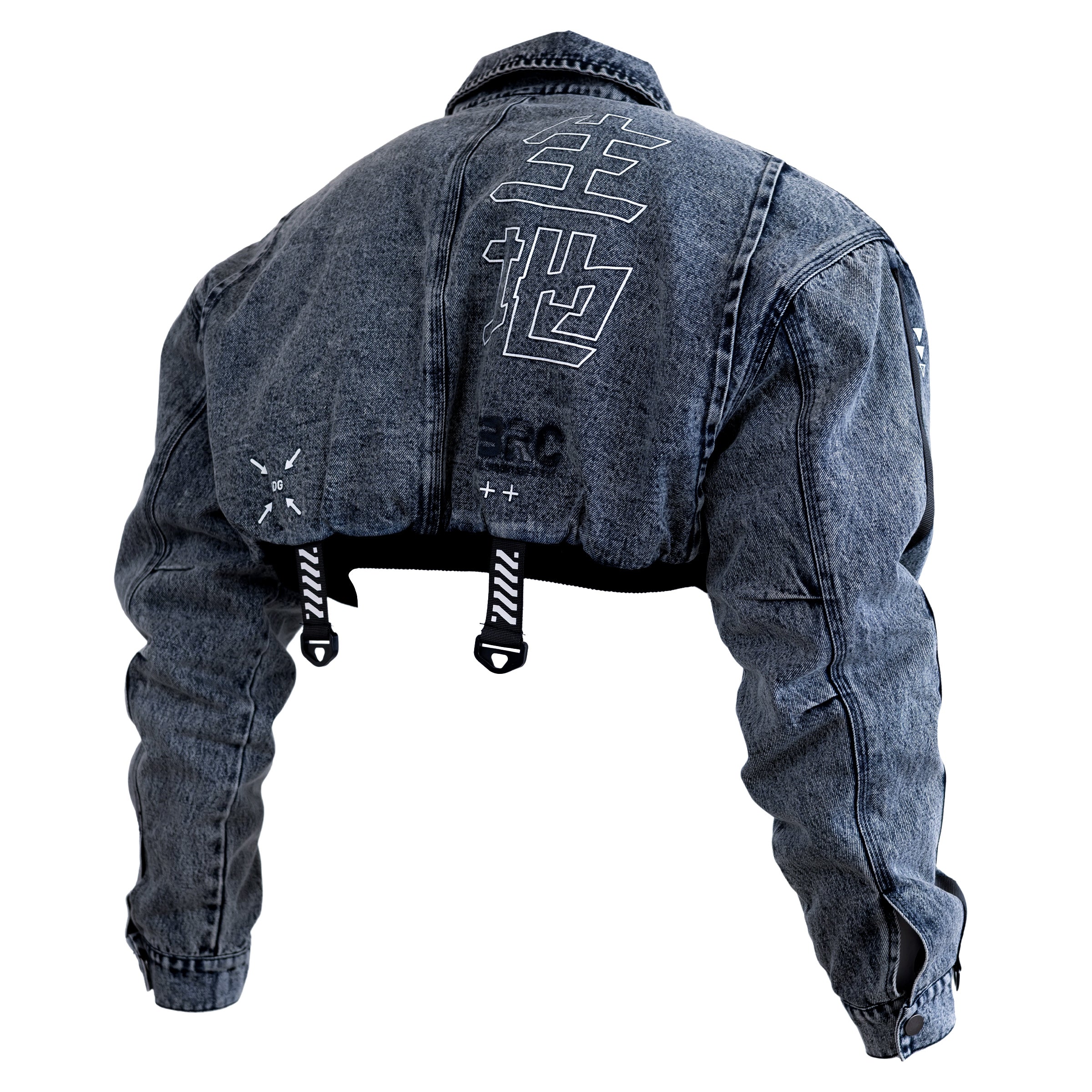 CDJ-Type 006R Acid Denim Crop Bomber - Image 4