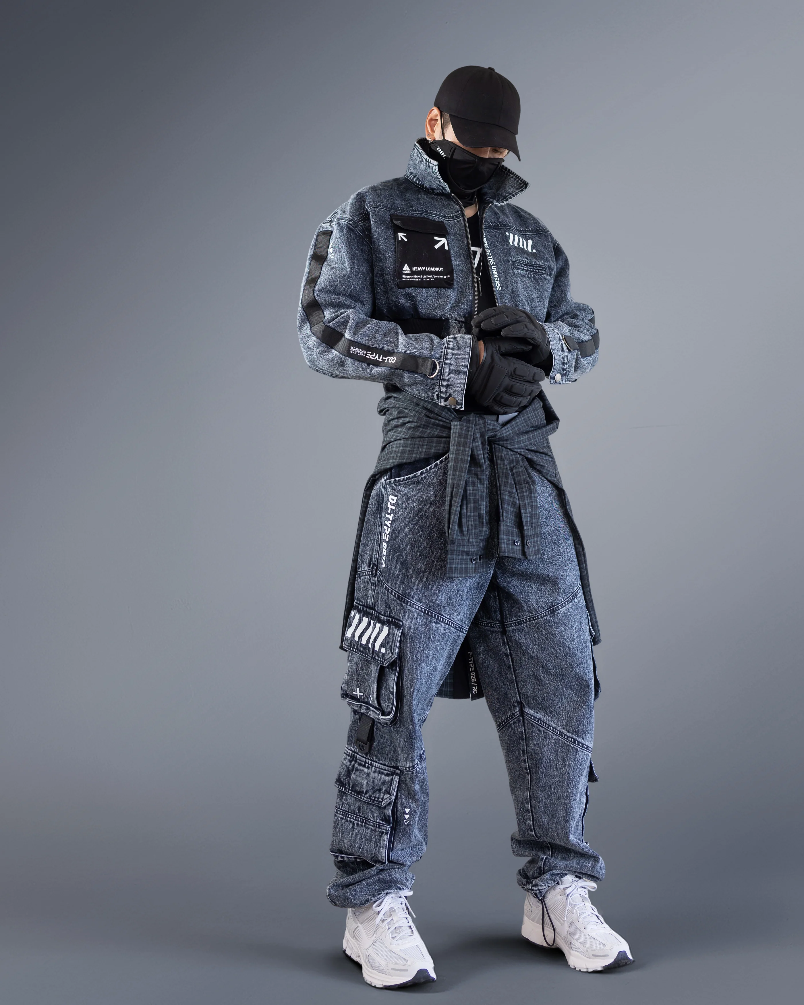 CDJ-Type 006R Acid Denim Crop Bomber - Image 7