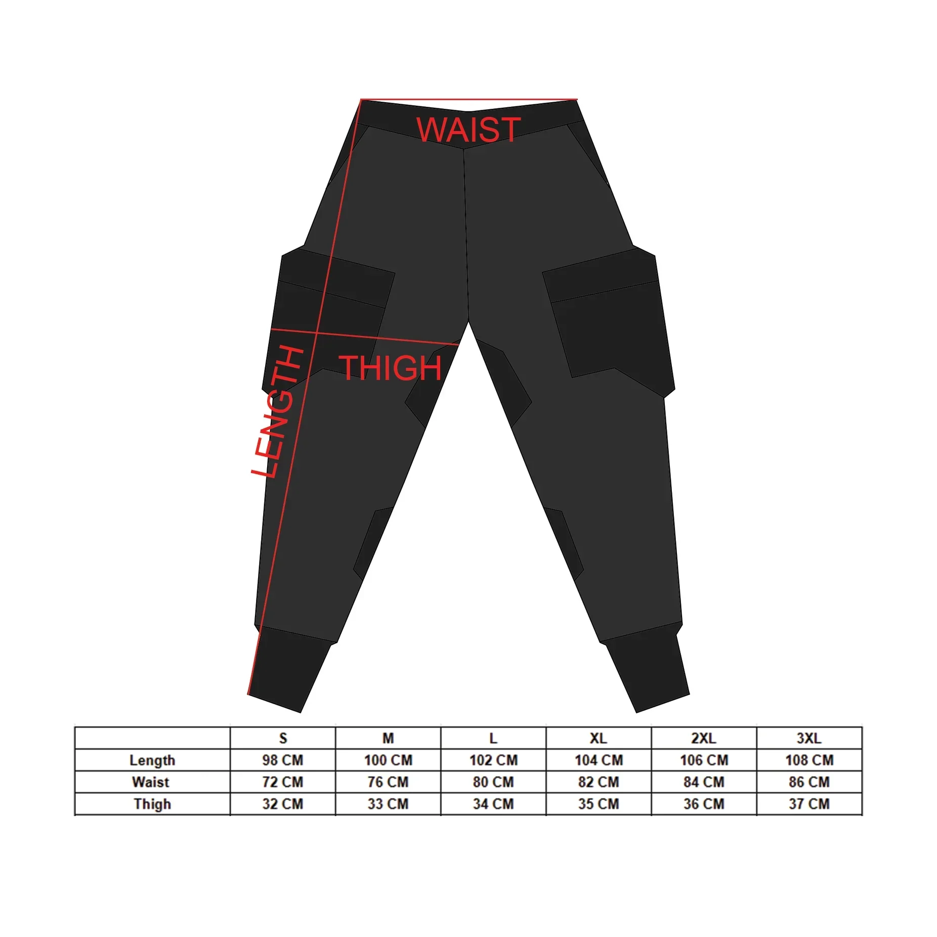 CG-Type 19S Black Red Cargo Pants - Image 10