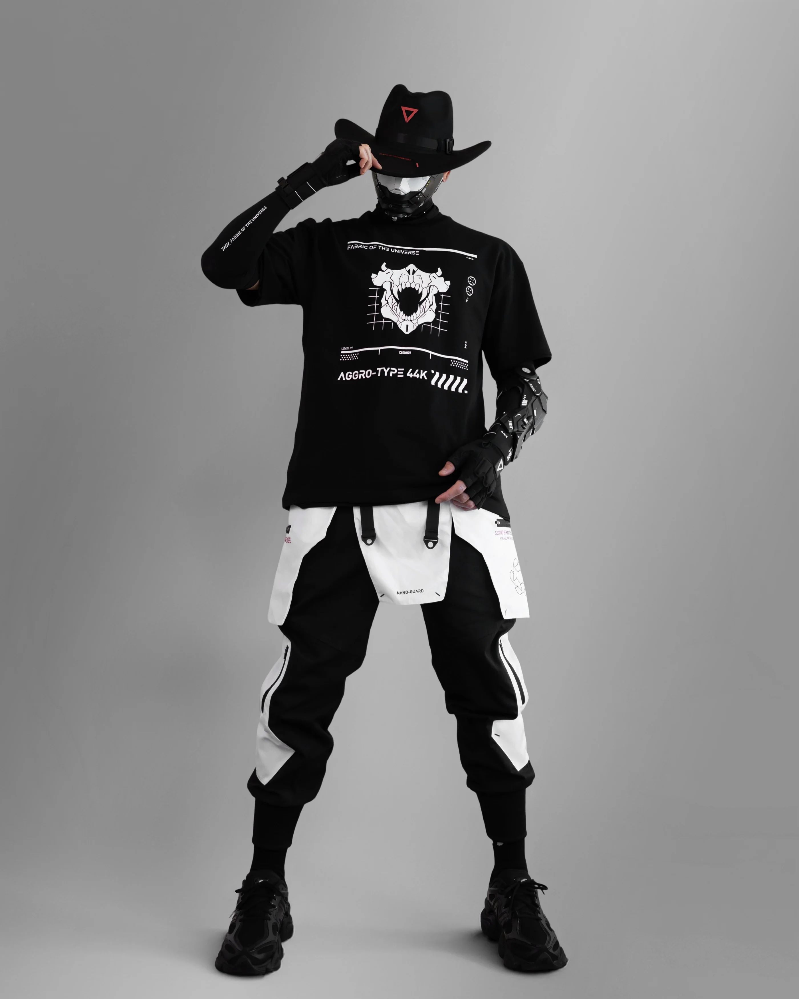 CH-1 Black Red Cowboy Hat - Image 6