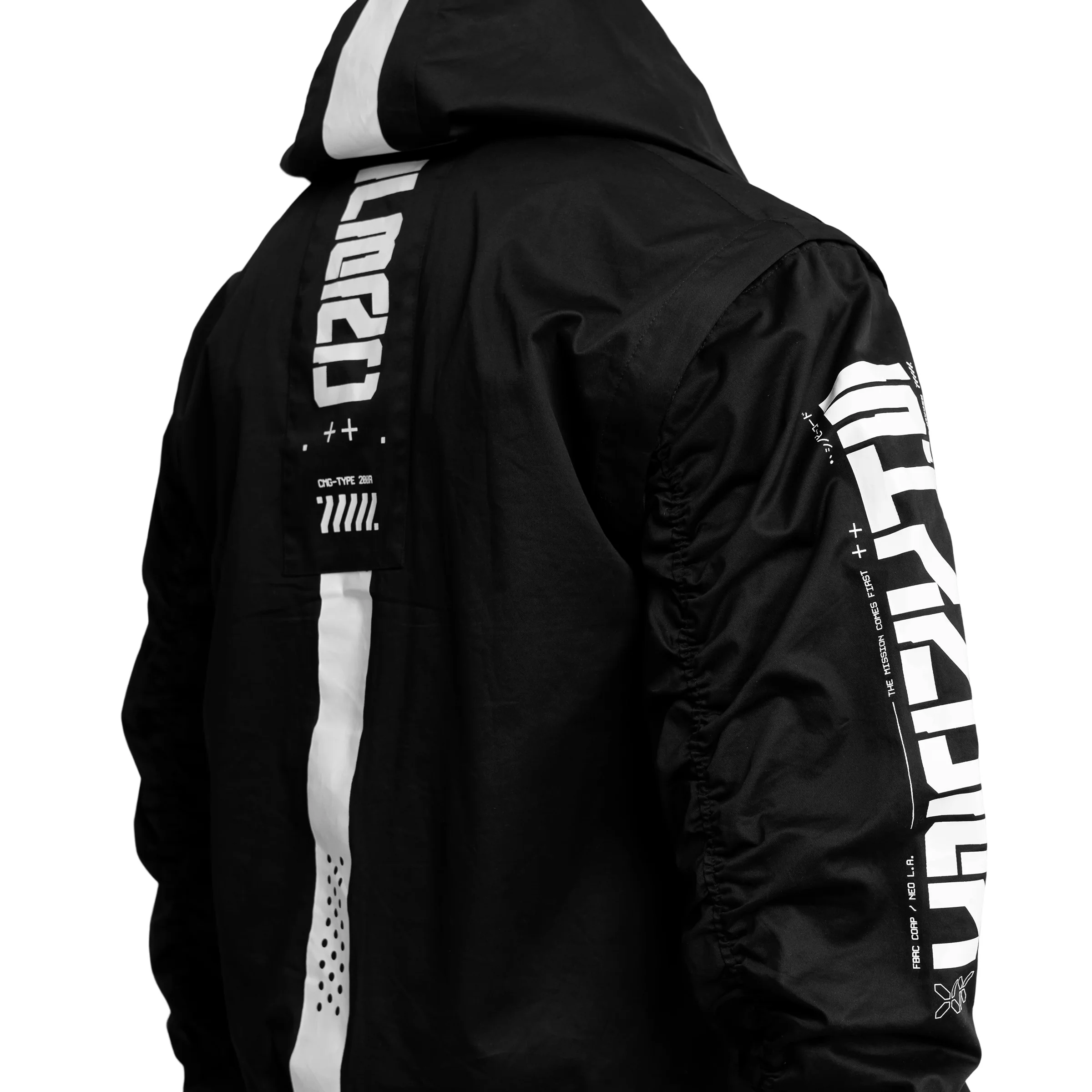 CMG-Type 200R Black Convertible Hoodie - Image 3
