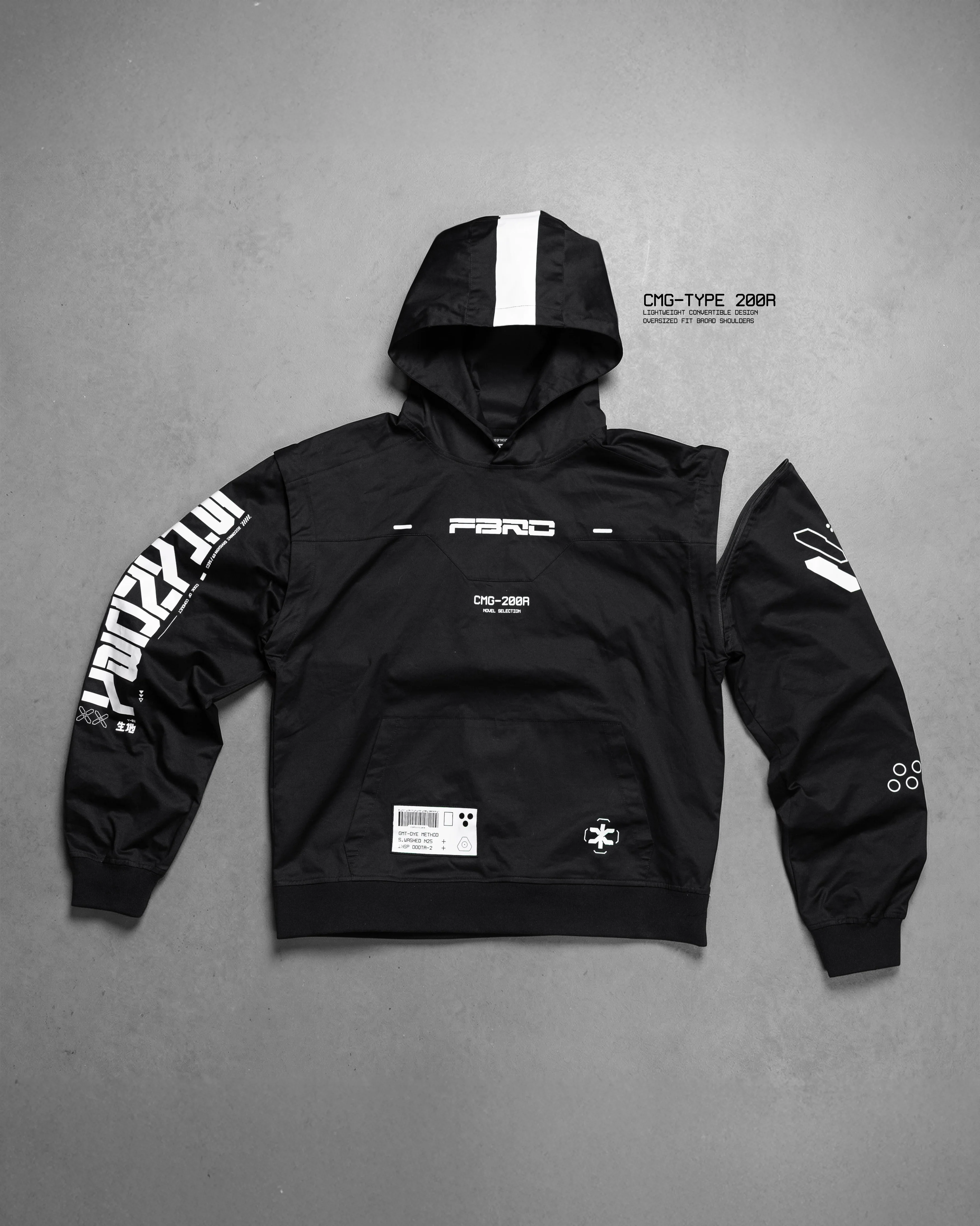 CMG-Type 200R Black Convertible Hoodie - Image 5