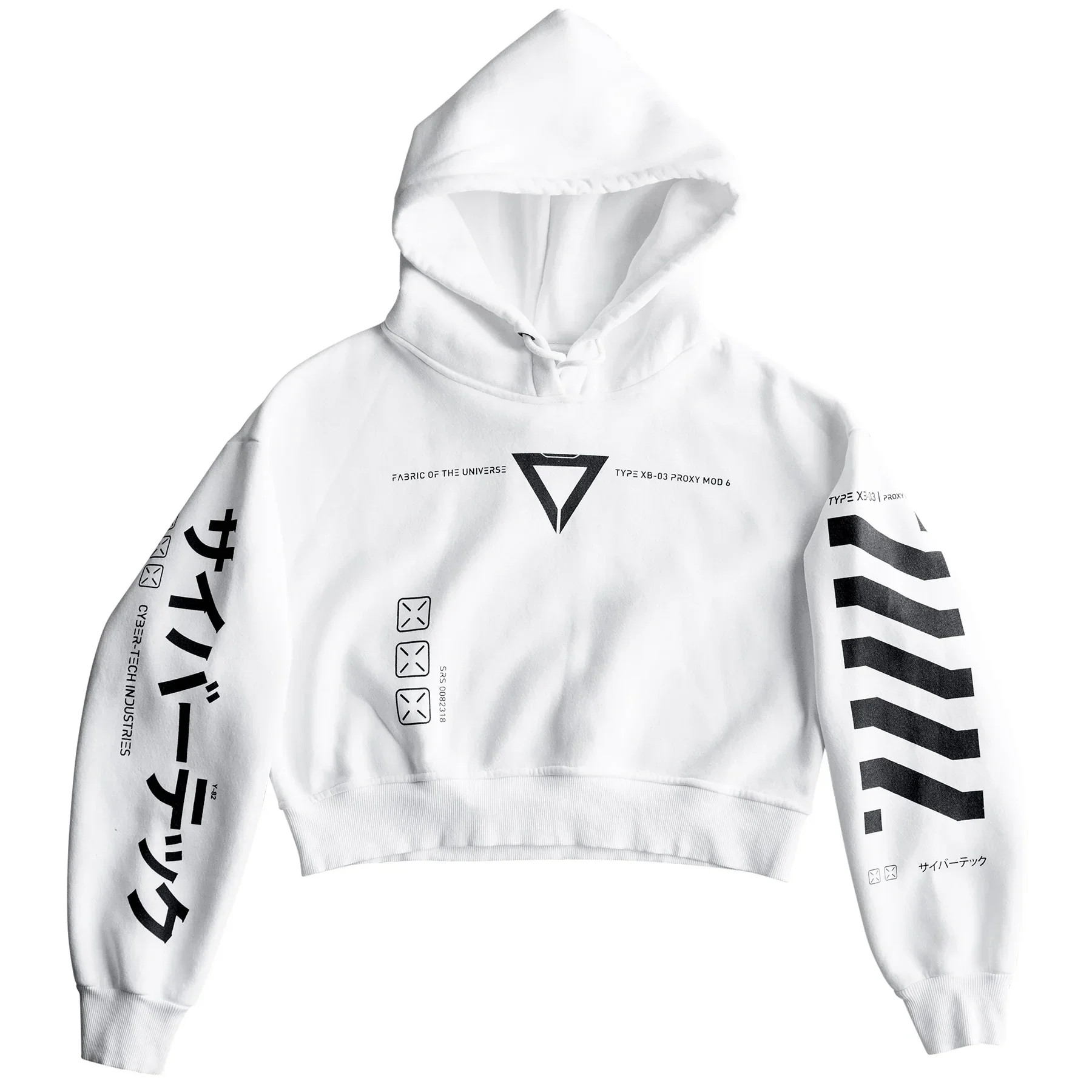 XB-03 White Crop Hoodie - Image 2