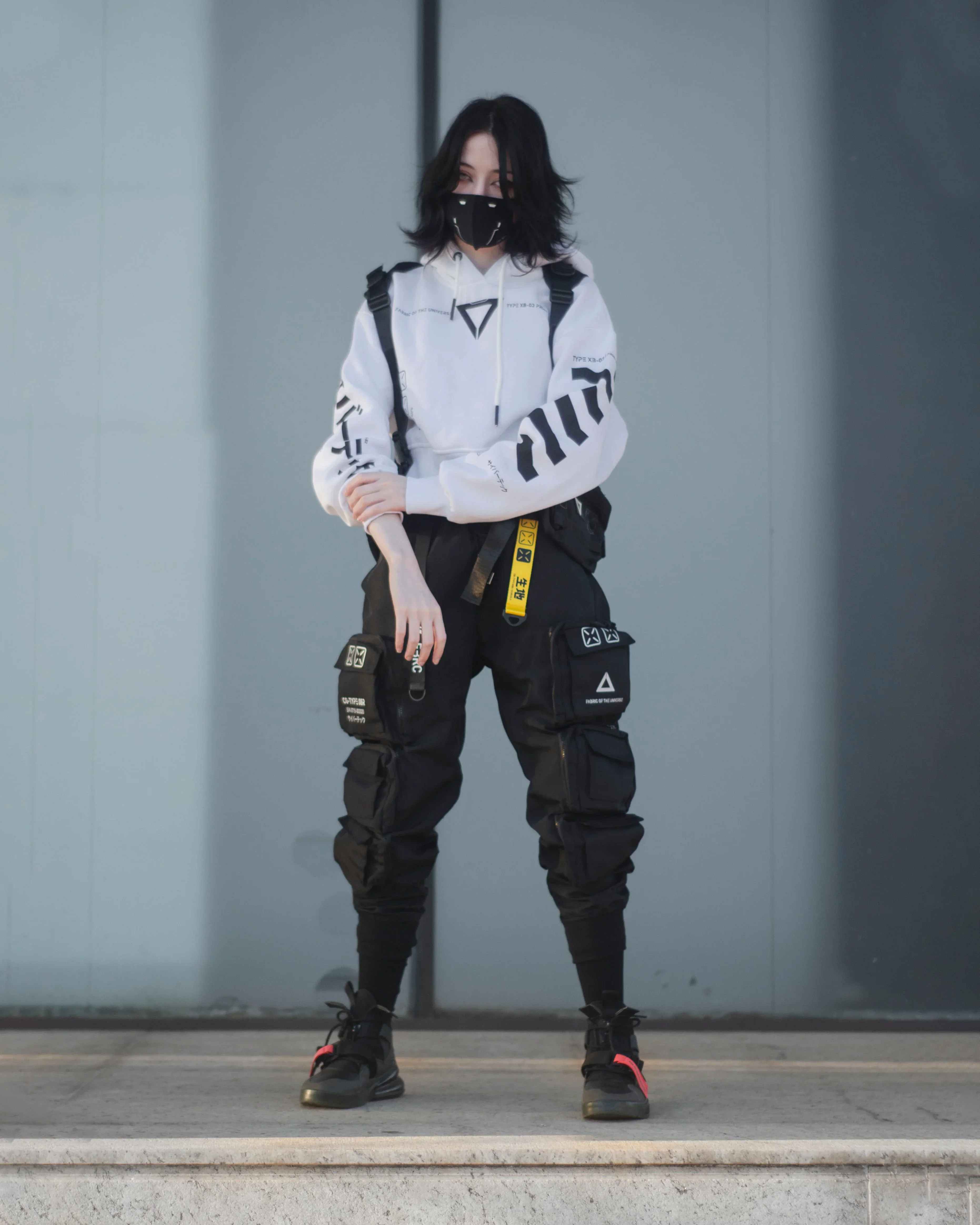 XB-03 White Crop Hoodie - Image 3