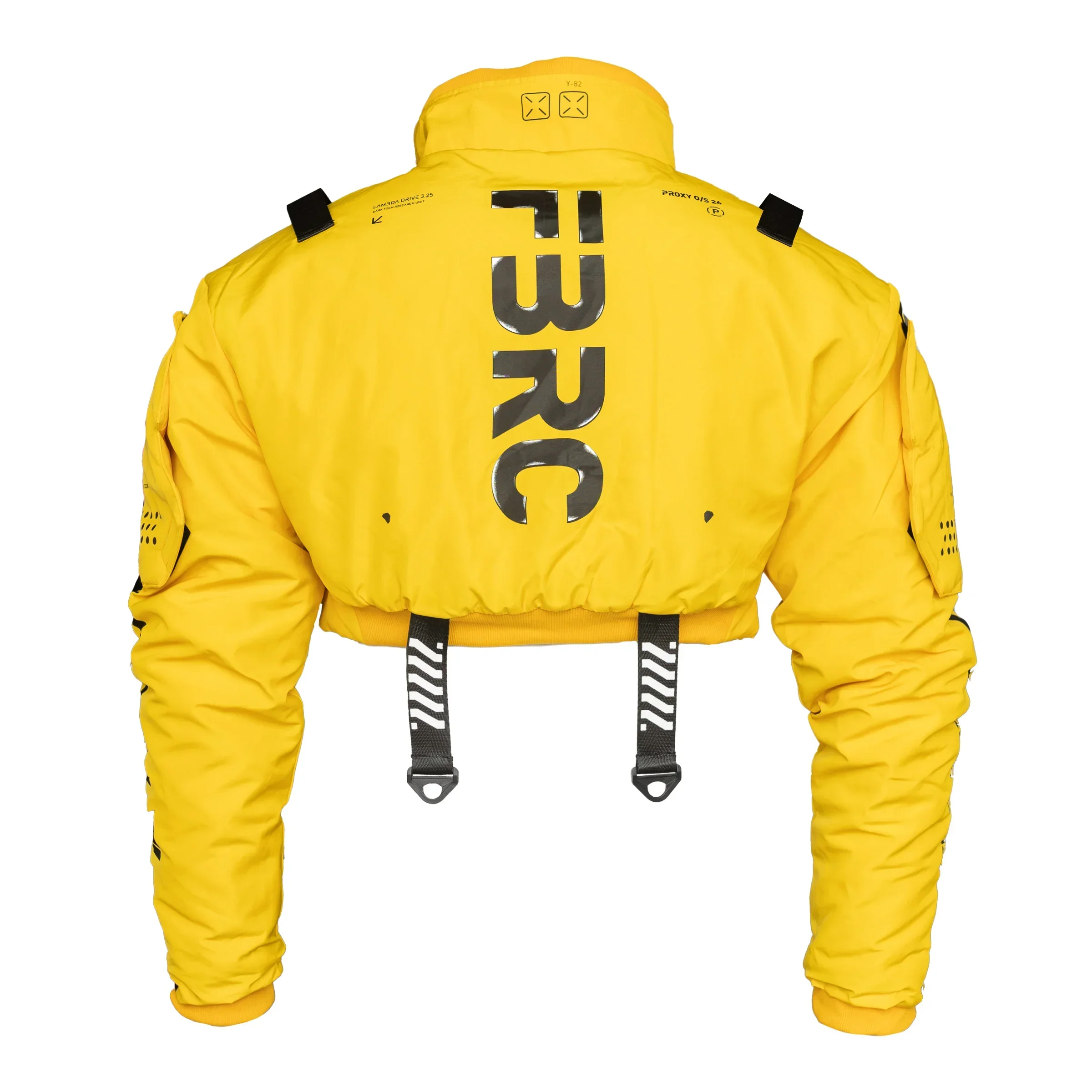 CRB-003 Gold Crop Bomber Jacket - Image 2