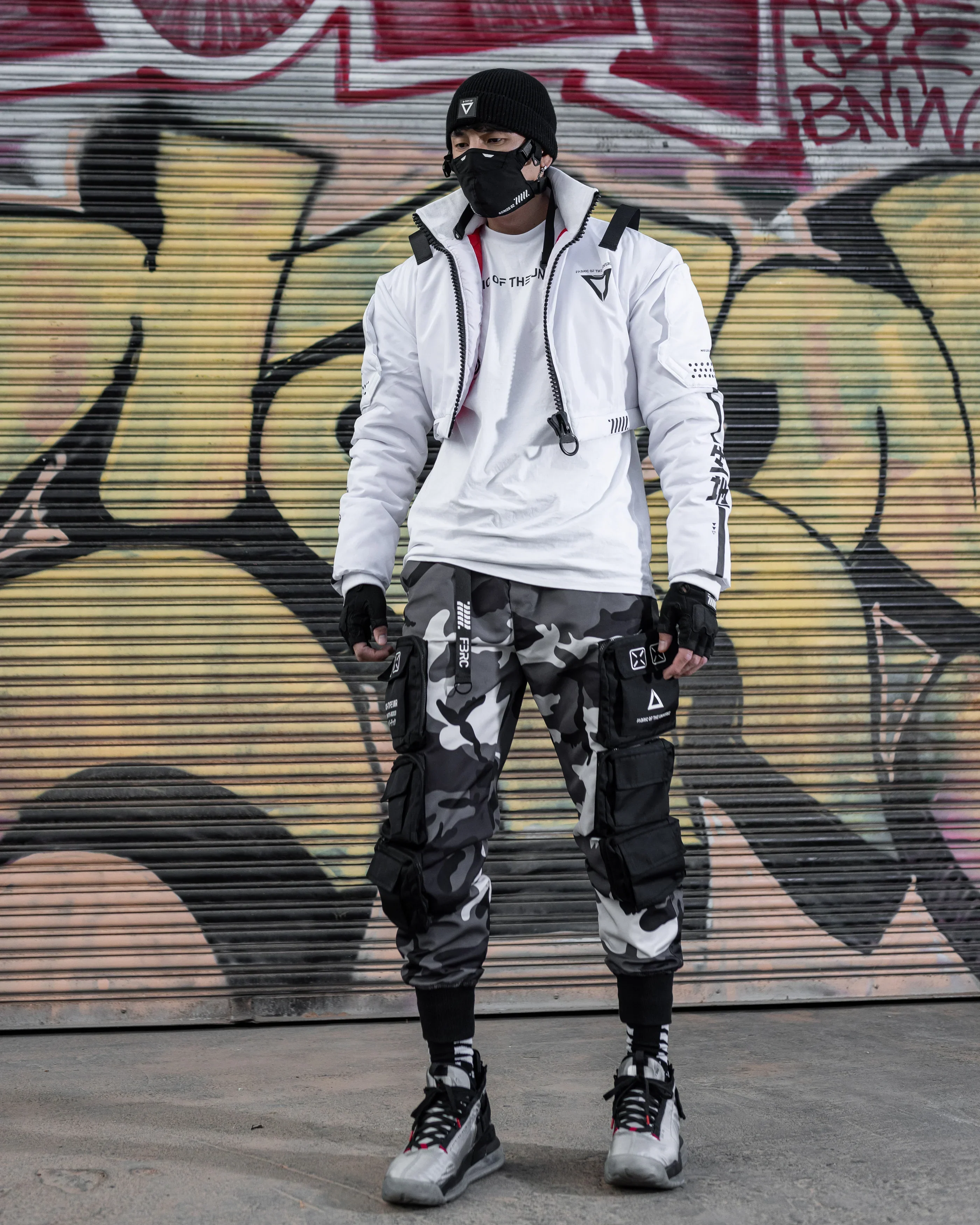 CRB-003 White Crop Bomber Jacket - Image 3