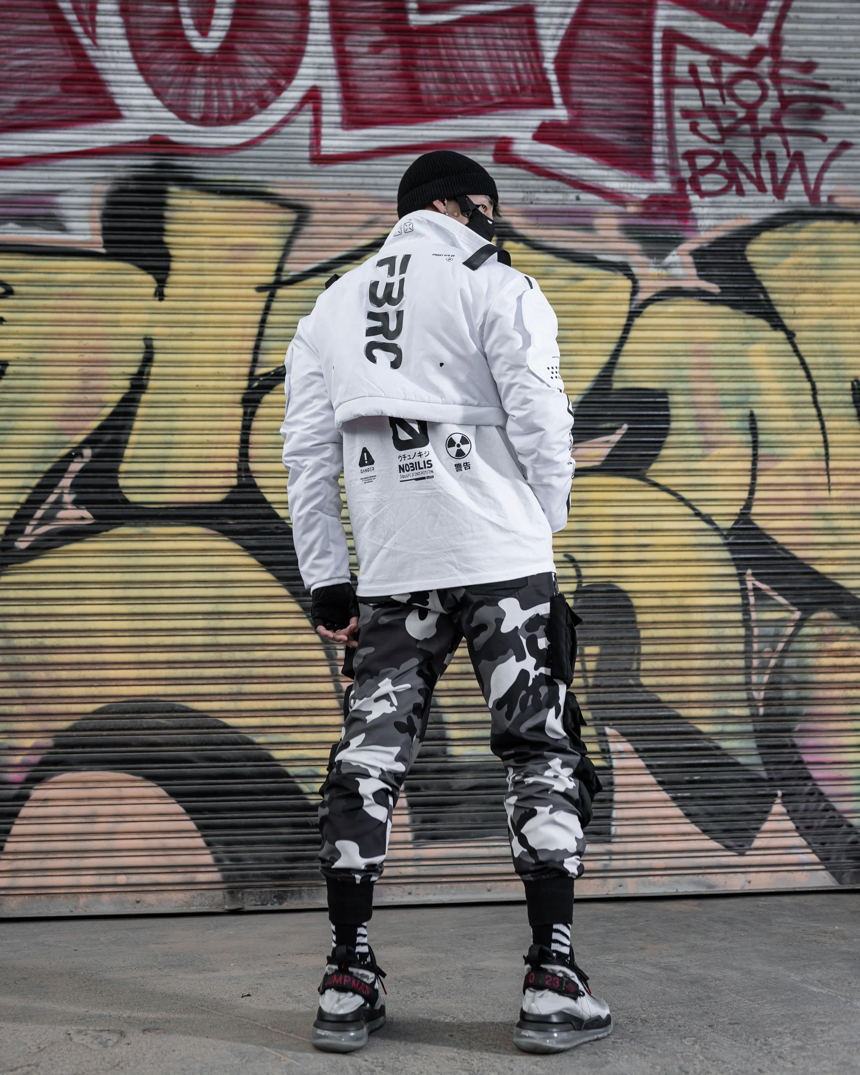 CRB-003 White Crop Bomber Jacket - Image 4