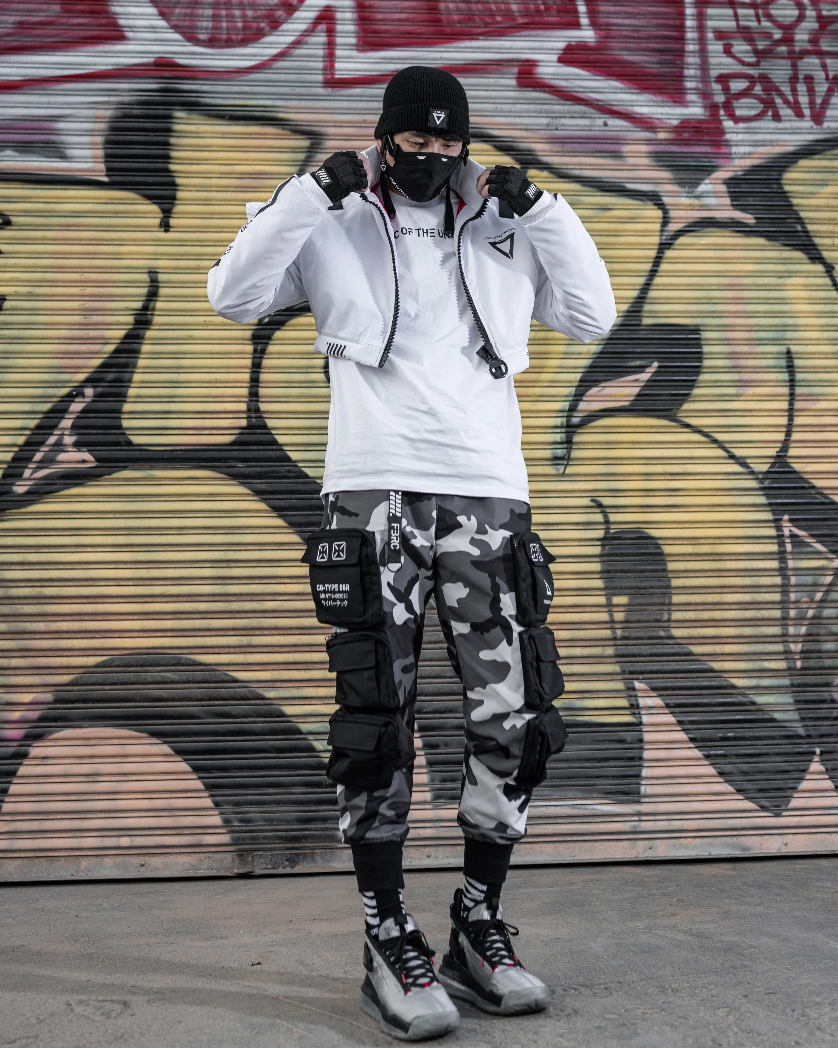 CRB-003 White Crop Bomber Jacket - Image 9