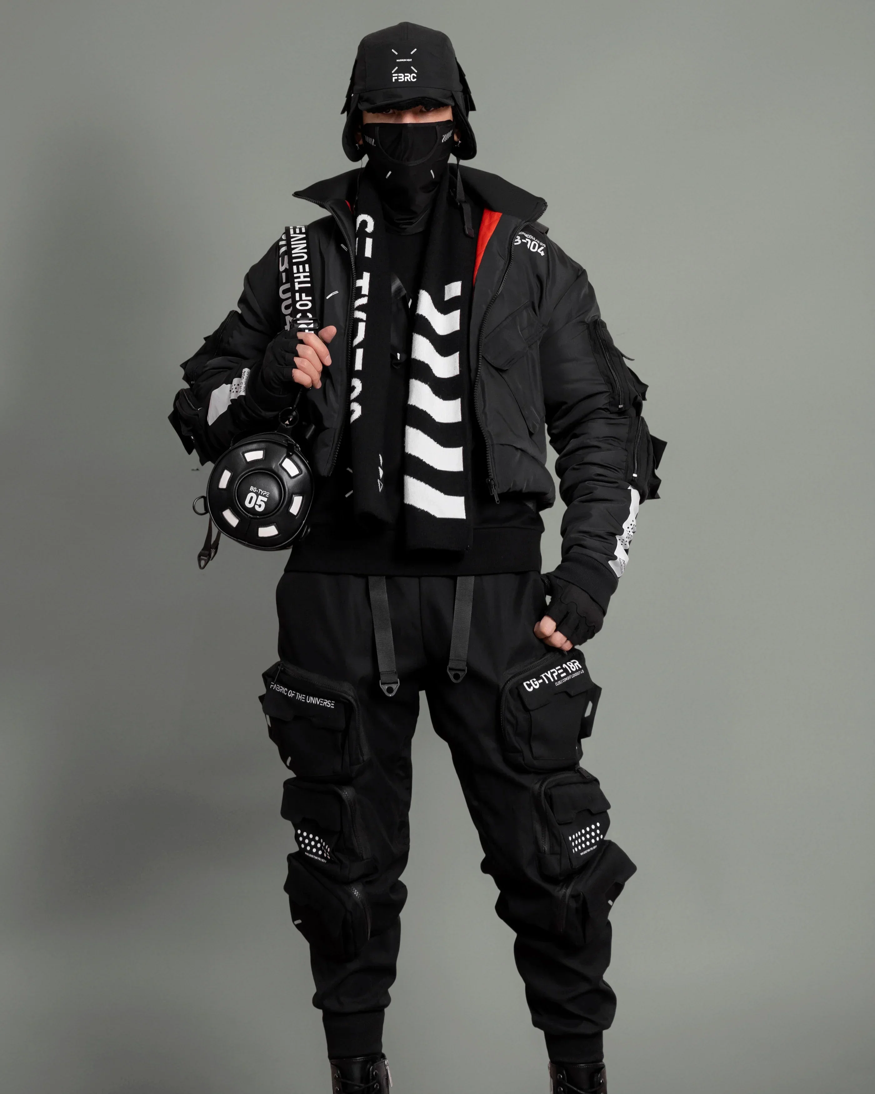 CRB-004 Black Crop Bomber Jacket - Image 6