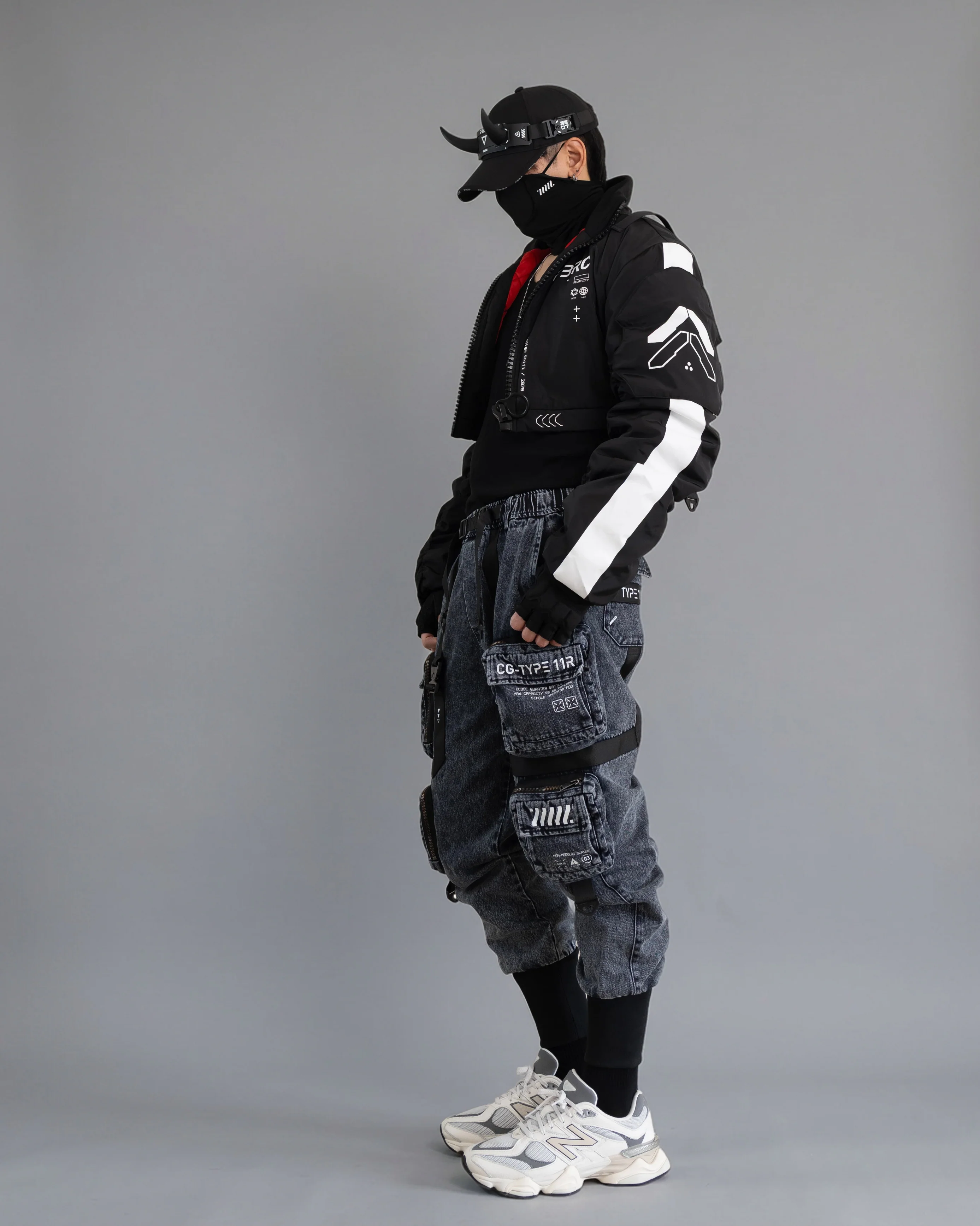 CRB-005 Black Crop Bomber Jacket - Image 10
