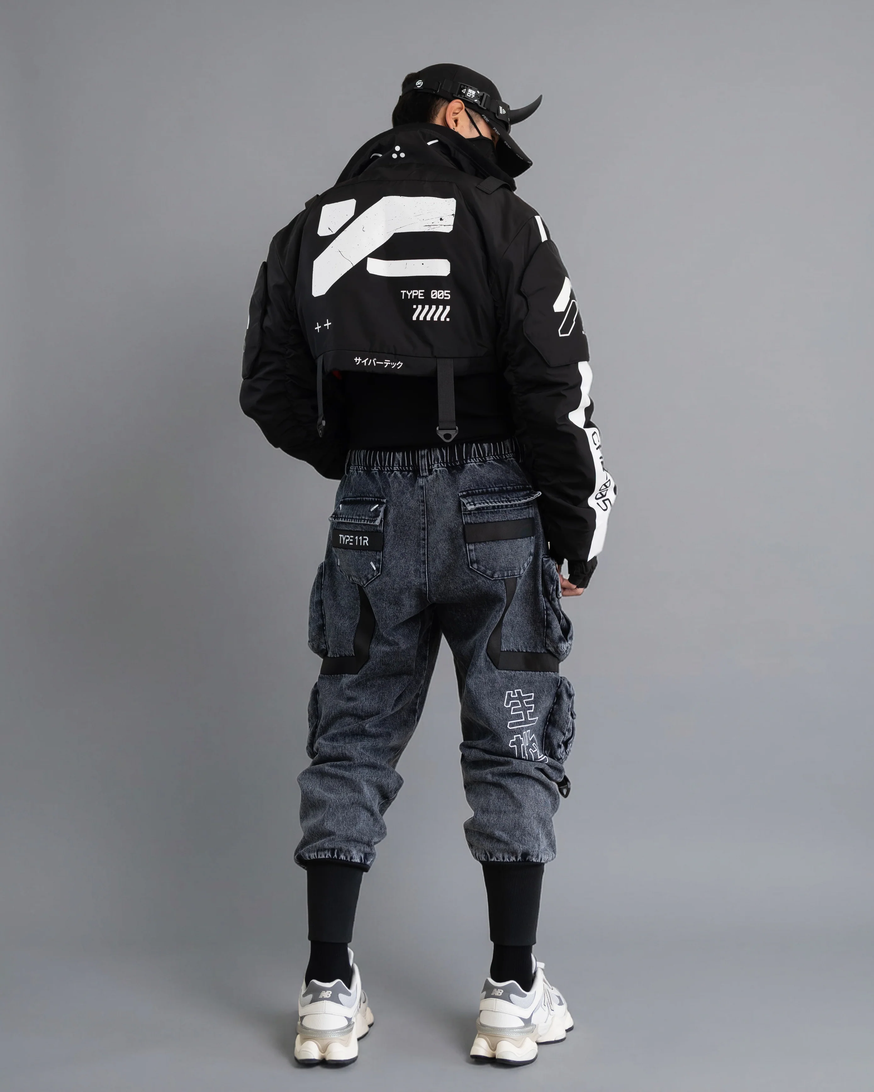 CRB-005 Black Crop Bomber Jacket - Image 12