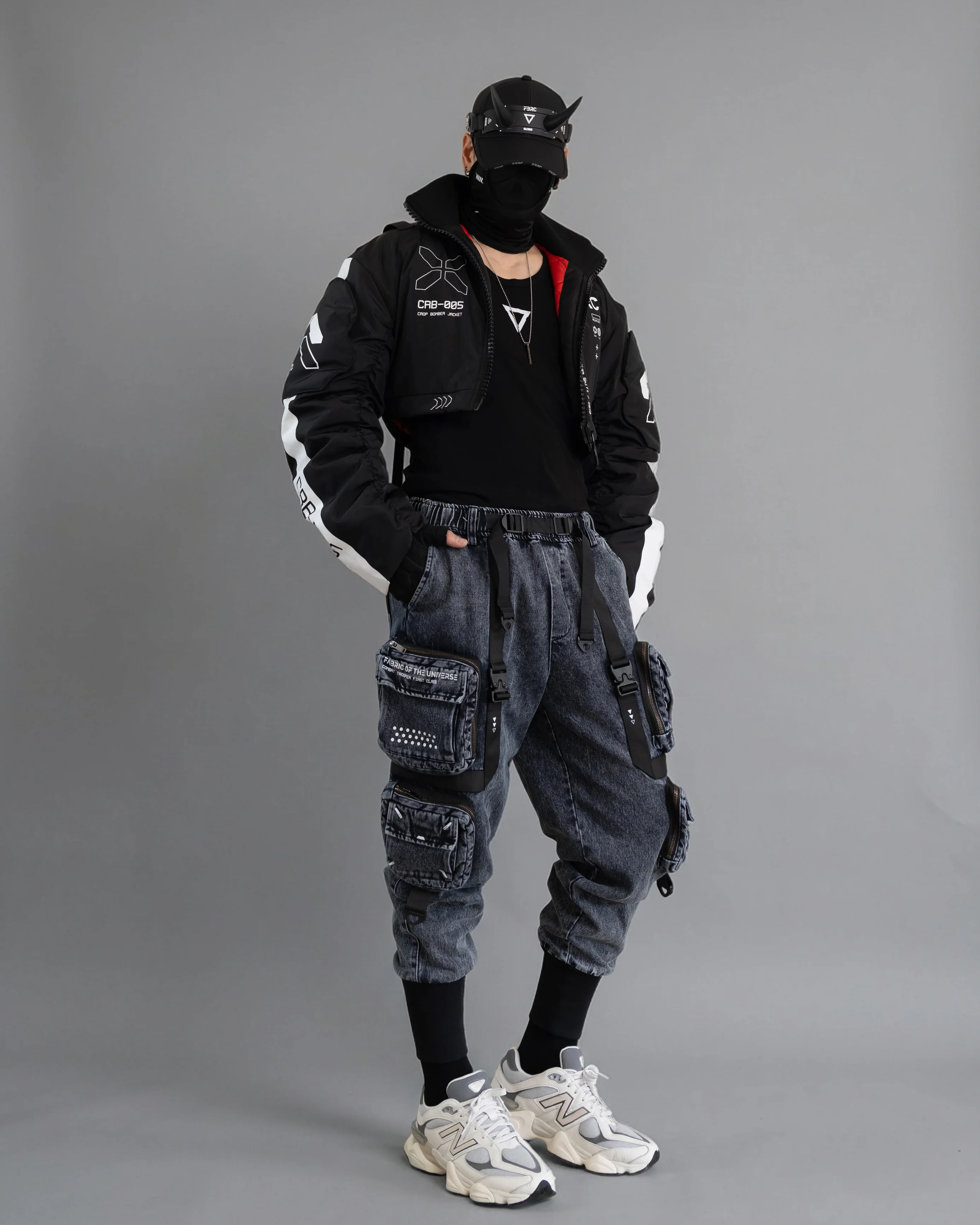 CRB-005 Black Crop Bomber Jacket - Image 14