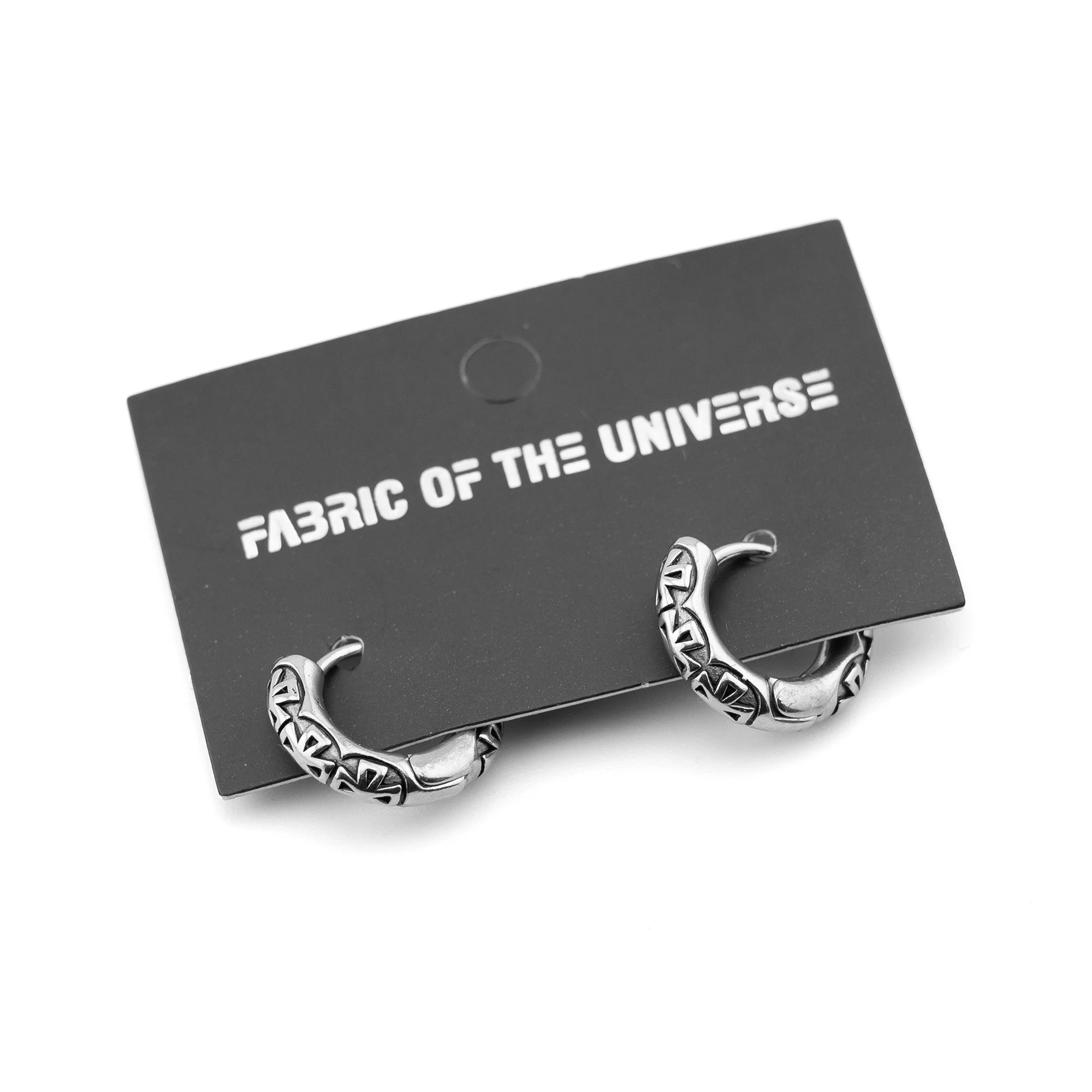 Cross Rows Silver Stainless Steel Earrings - Image 4