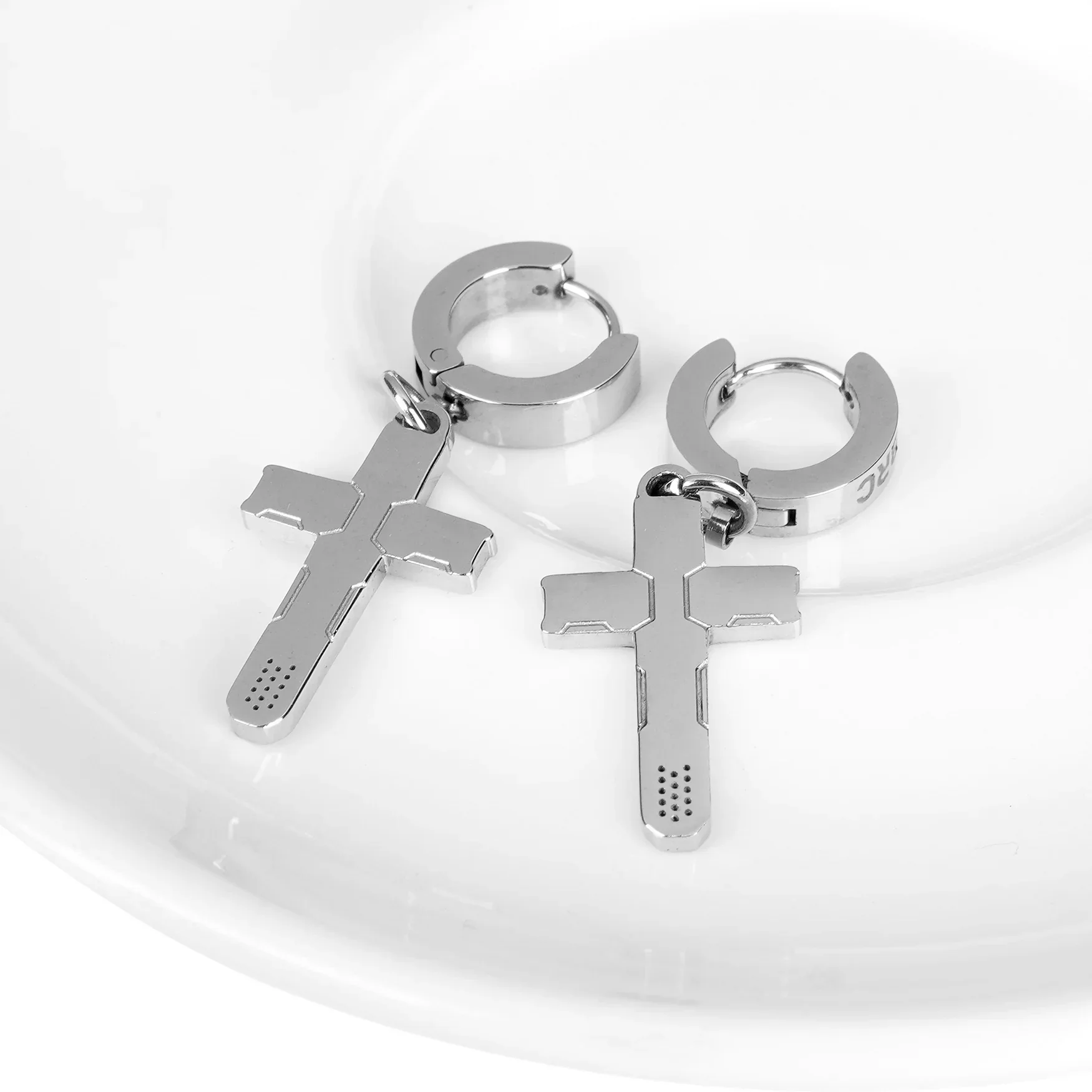 CRX-20 Steel Cross Earrings - Image 3