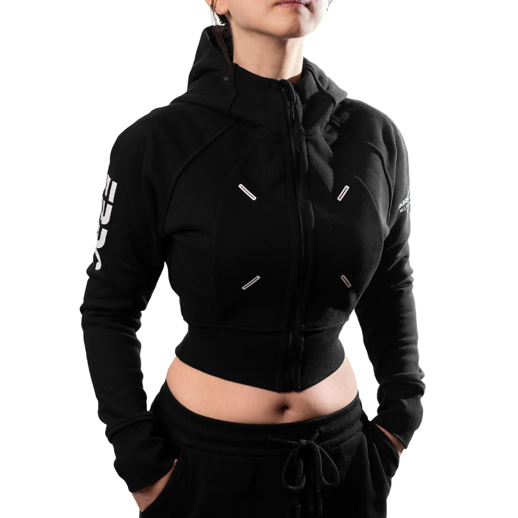 CRZ-Type 03A Black Crop Zip Hoodie - Image 3