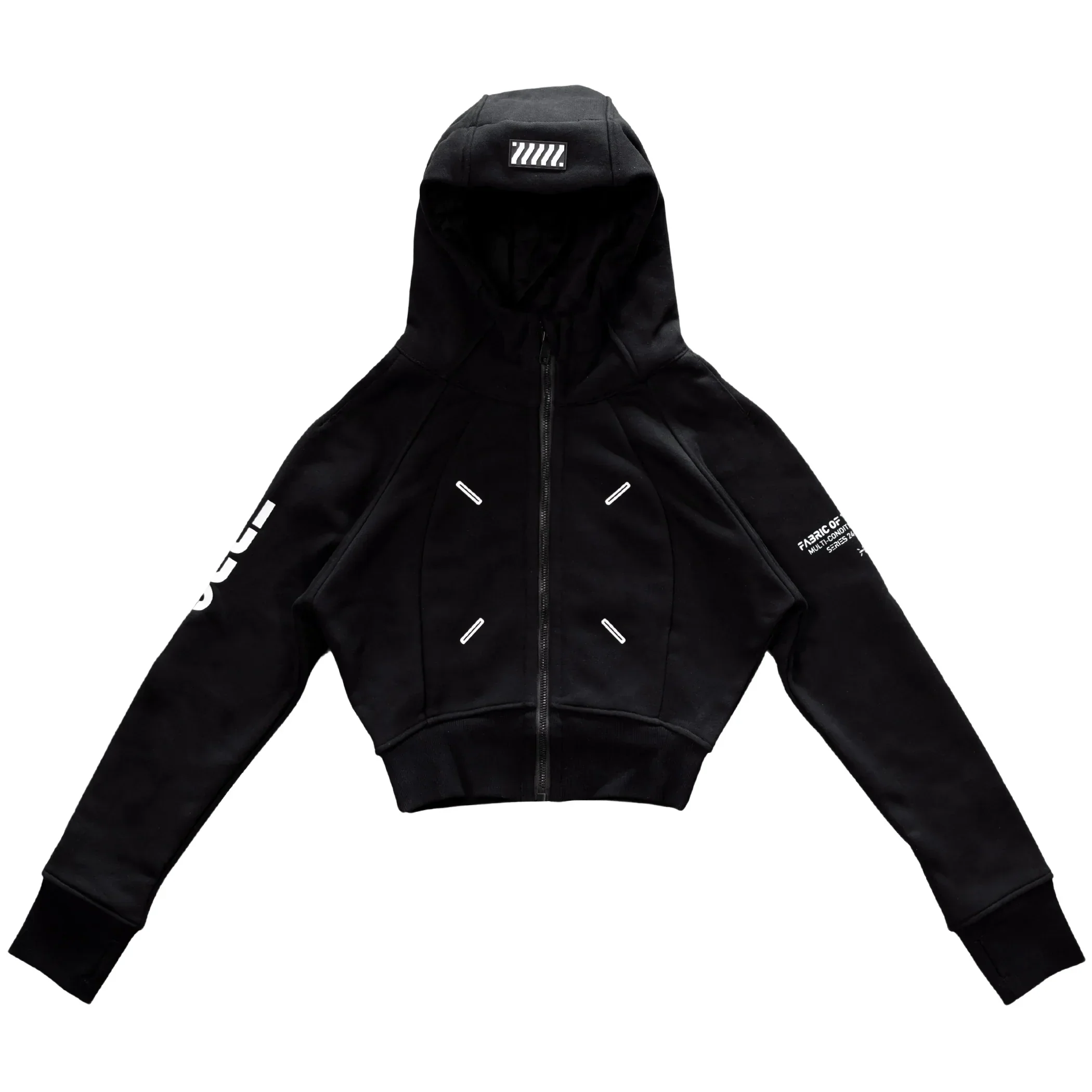 CRZ-Type 03A Black Crop Zip Hoodie - Image 5