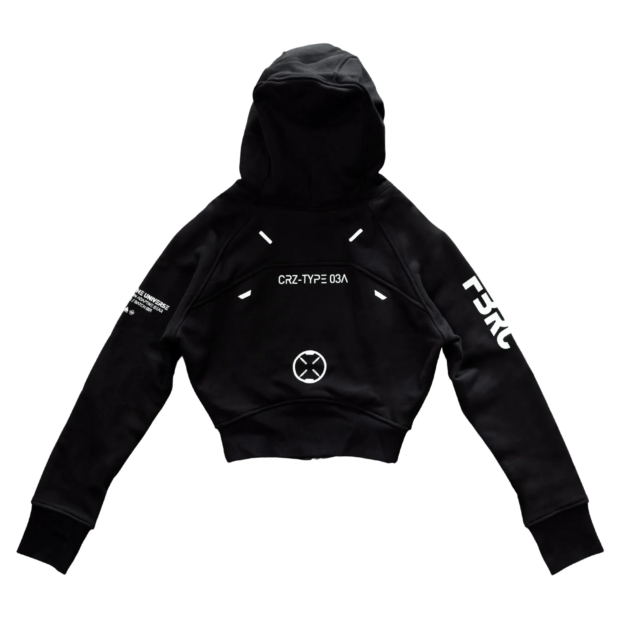 CRZ-Type 03A Black Crop Zip Hoodie - Image 6