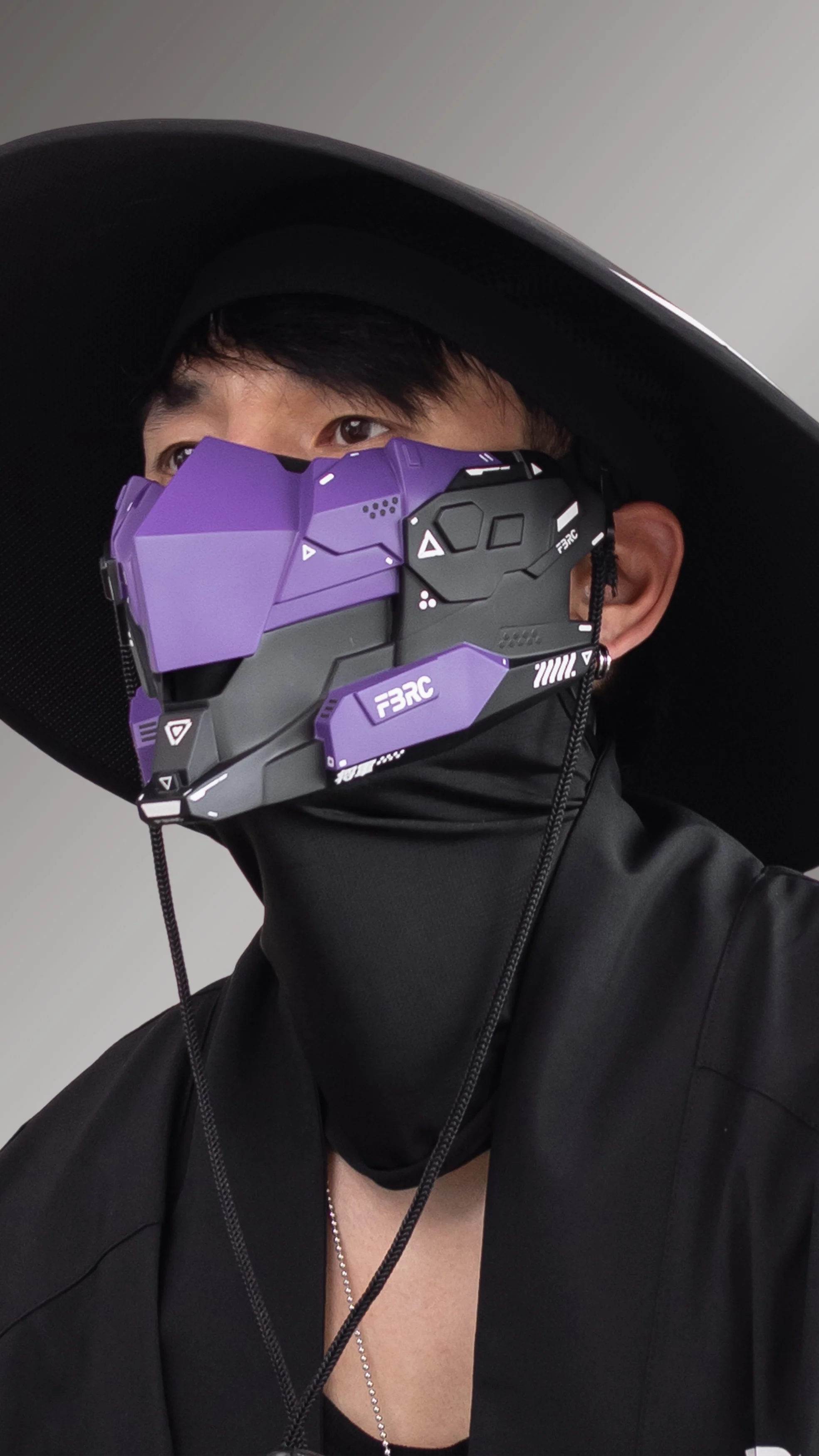 CYM-03 Black Purple Cyber Mask - Image 10