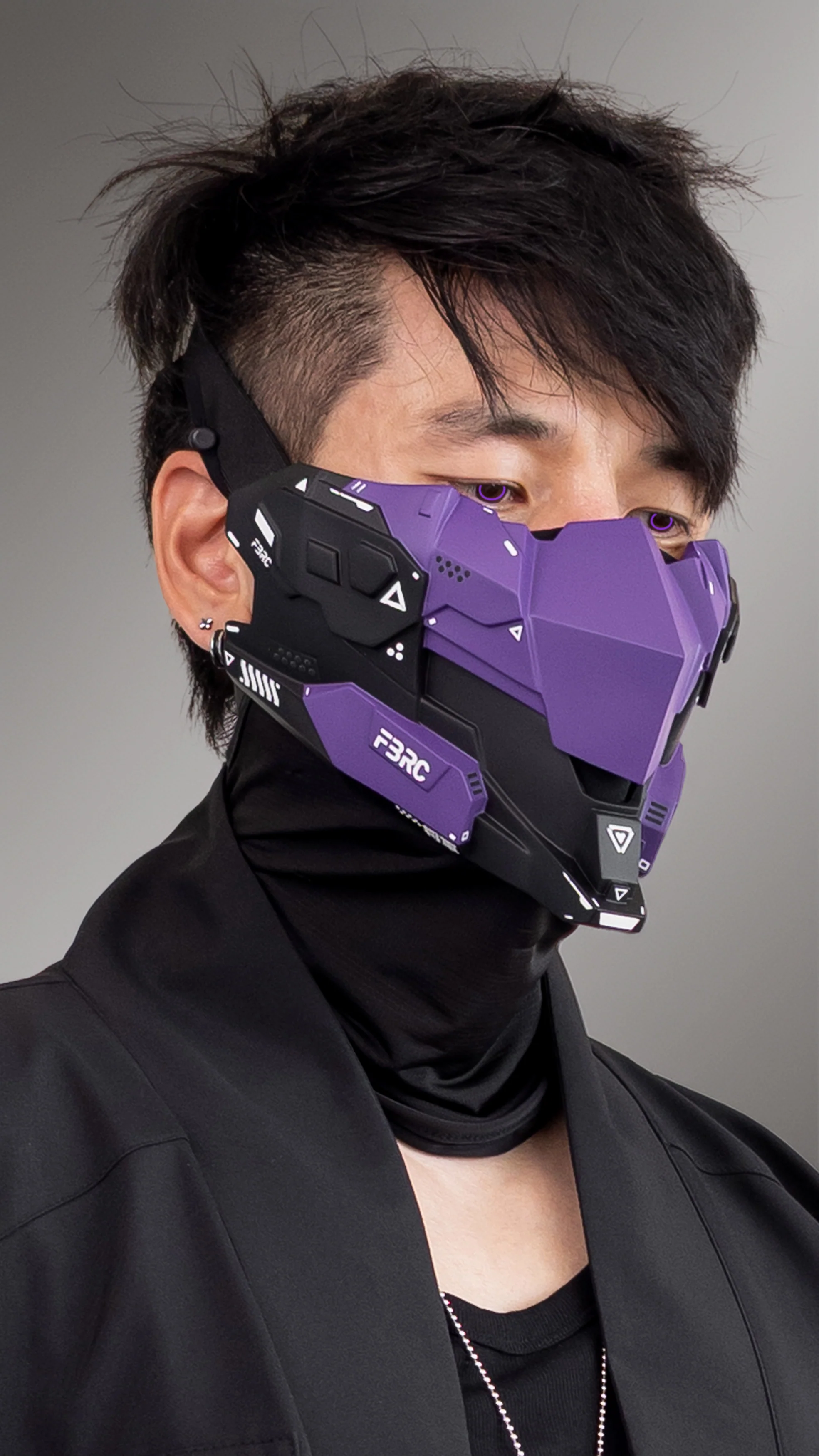 CYM-03 Black Purple Cyber Mask - Image 6