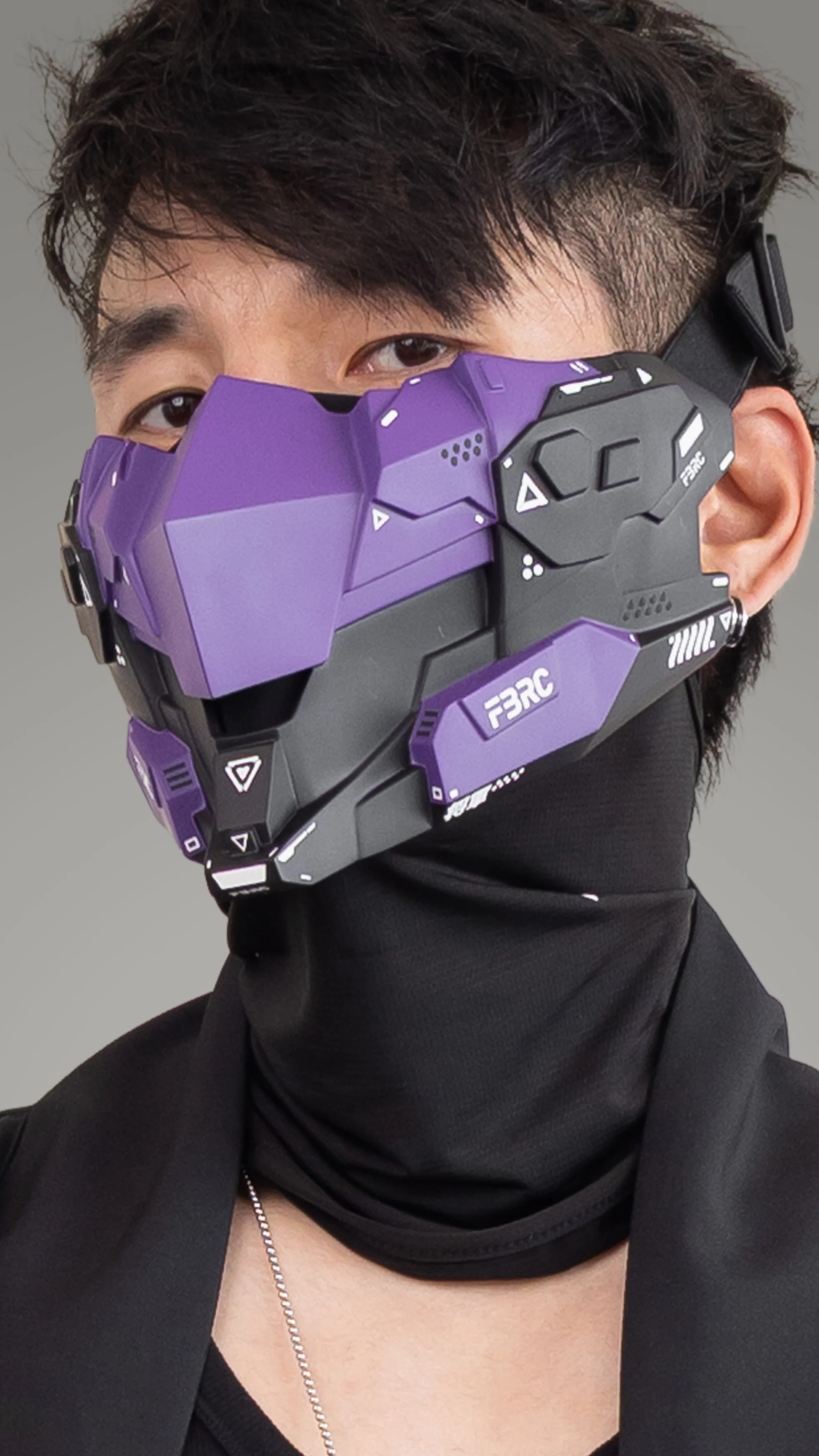 CYM-03 Black Purple Cyber Mask - Image 7