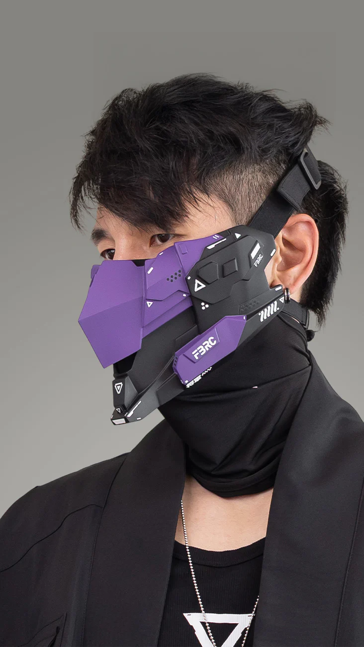 CYM-03 Black Purple Cyber Mask - Image 8
