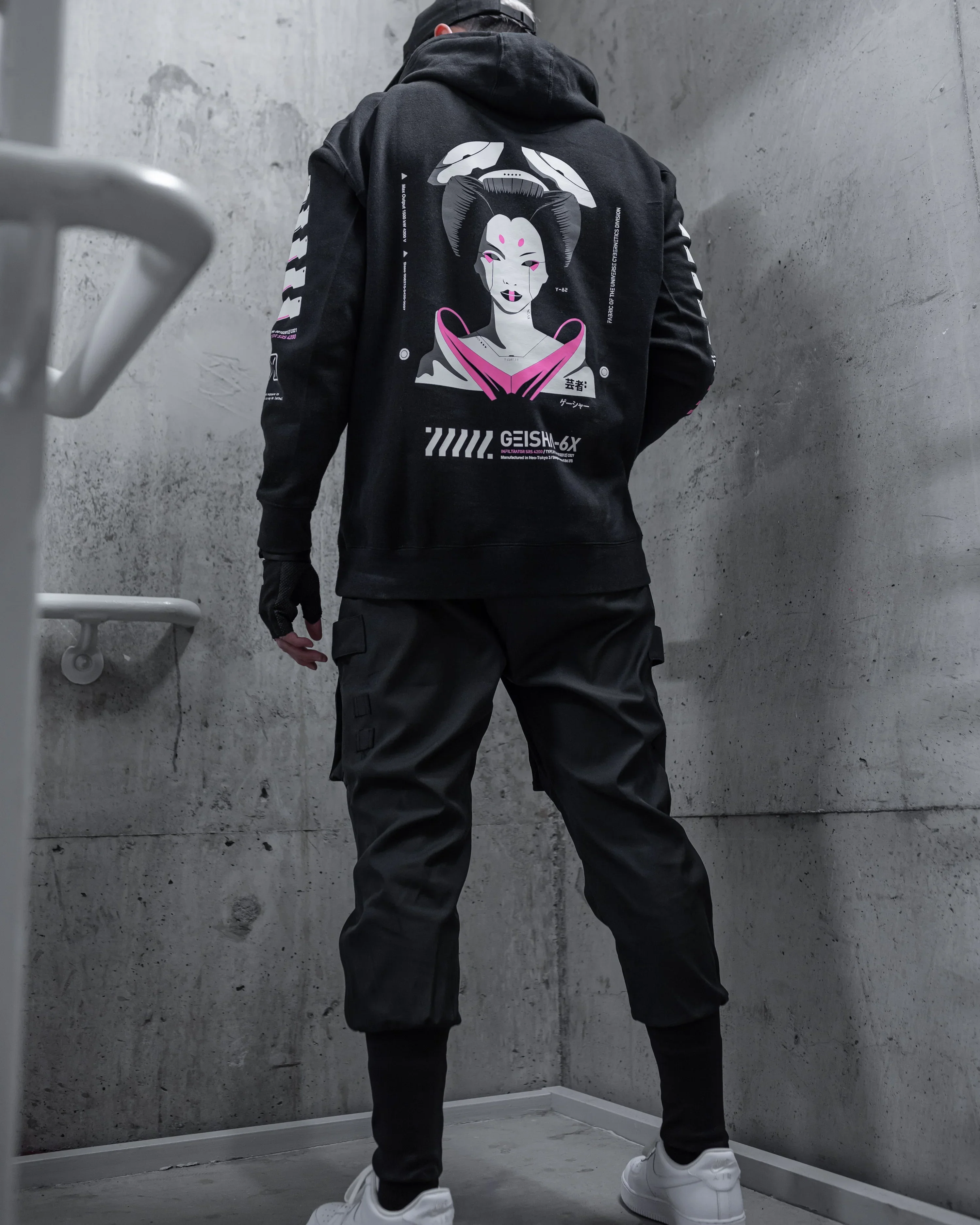 Geisha-6X PN Black Hoodie - Image 3