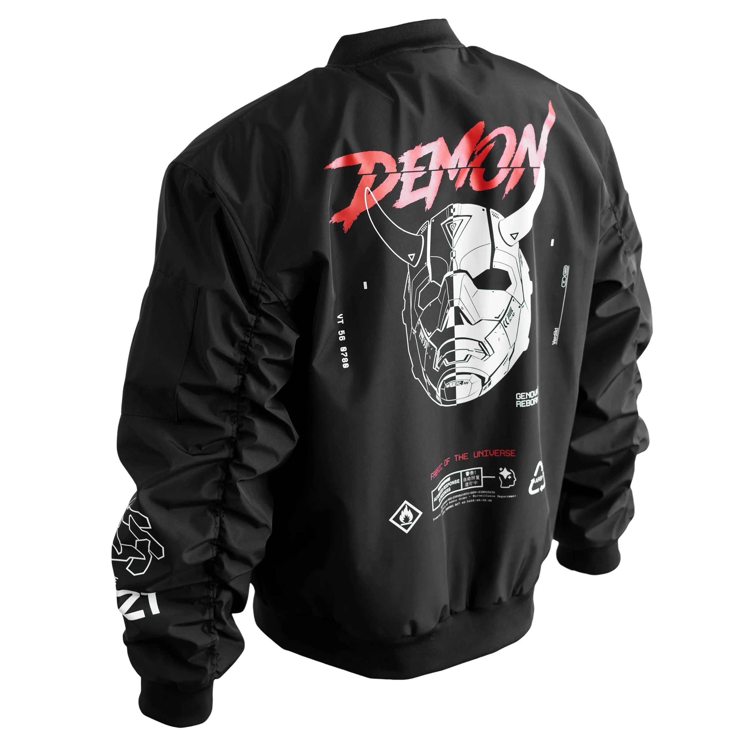 Genova Demon Black LW Bomber Jacket - Image 3