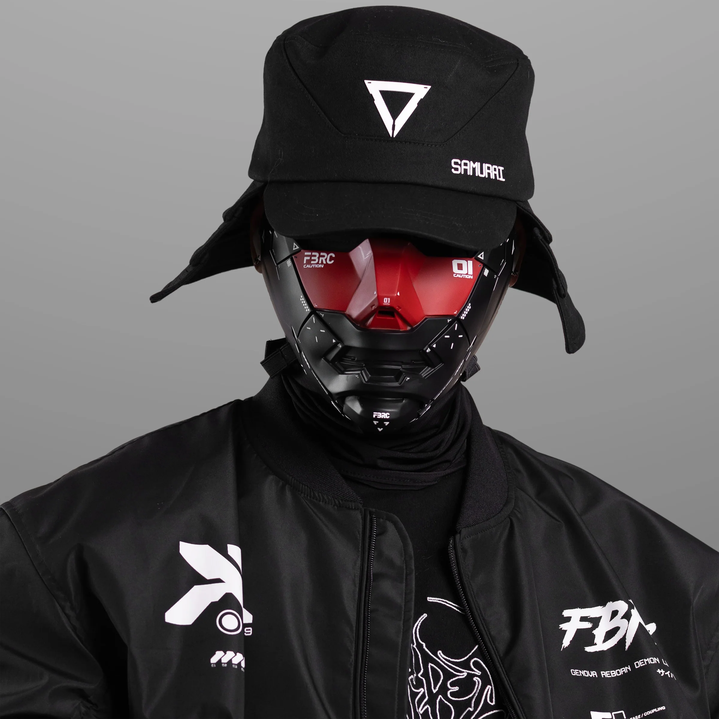 Genova Reborn Black Red Half Mask - Image 6