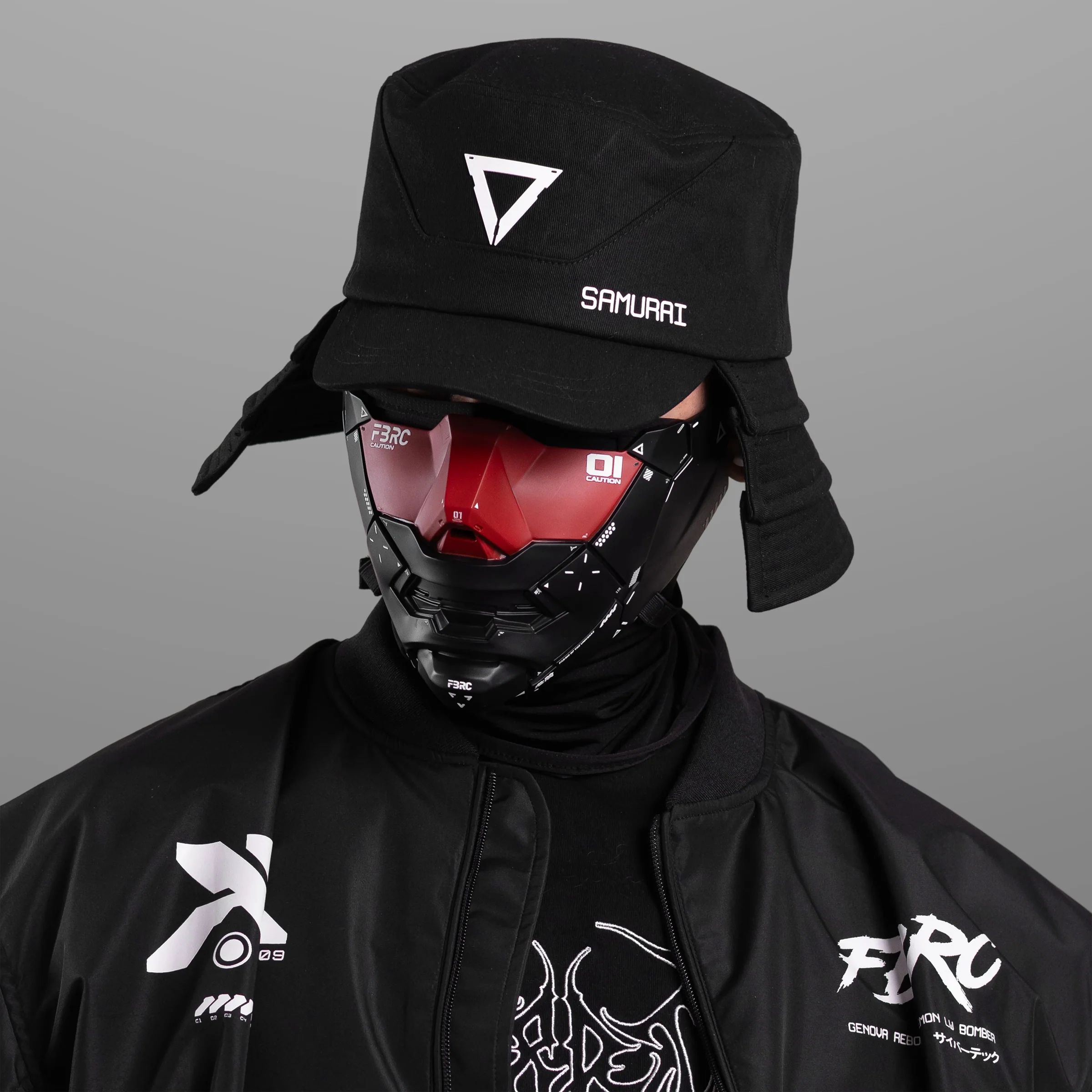 Genova Reborn Black Red Half Mask - Image 9