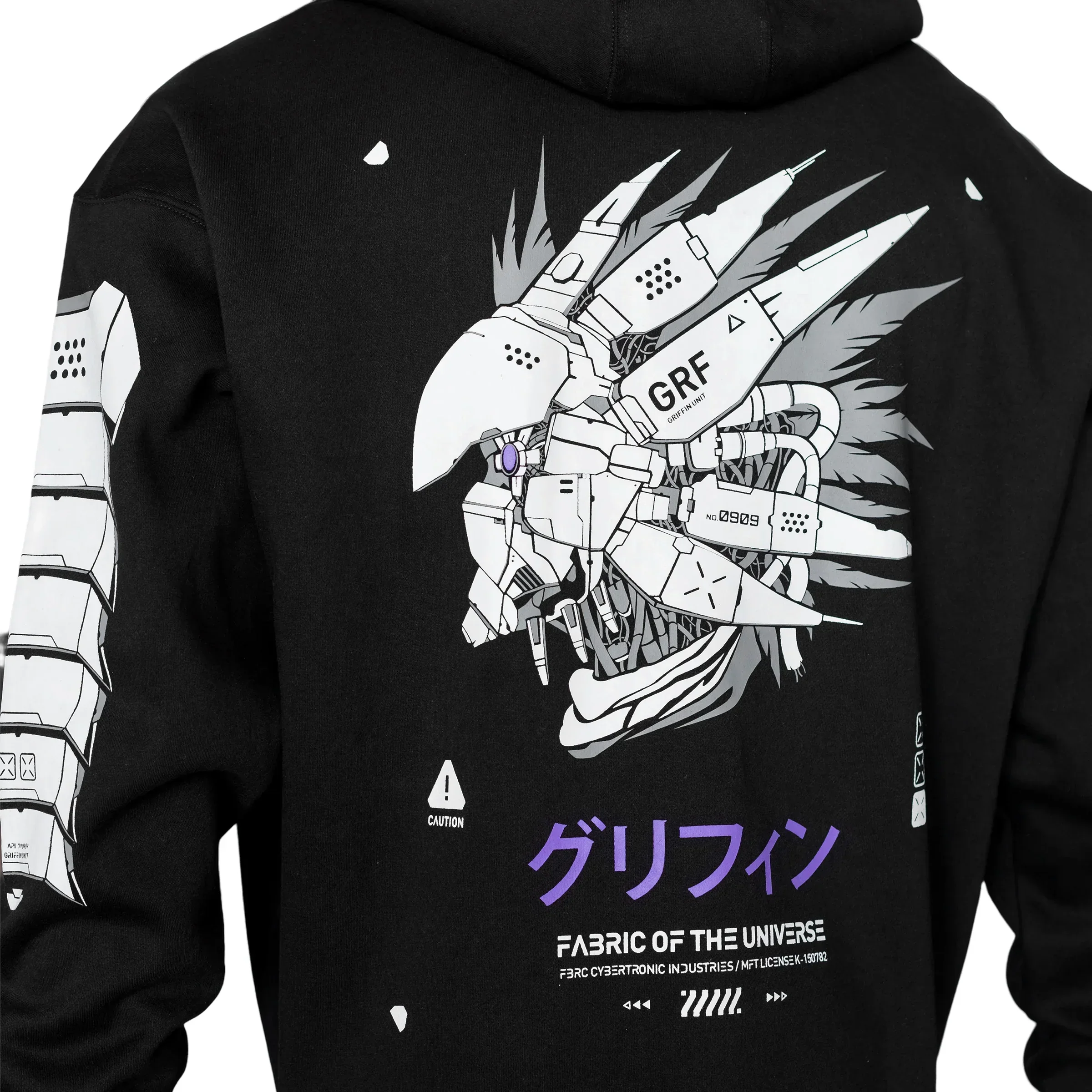 Griffin-0909 Black Purple Hoodie - Image 5