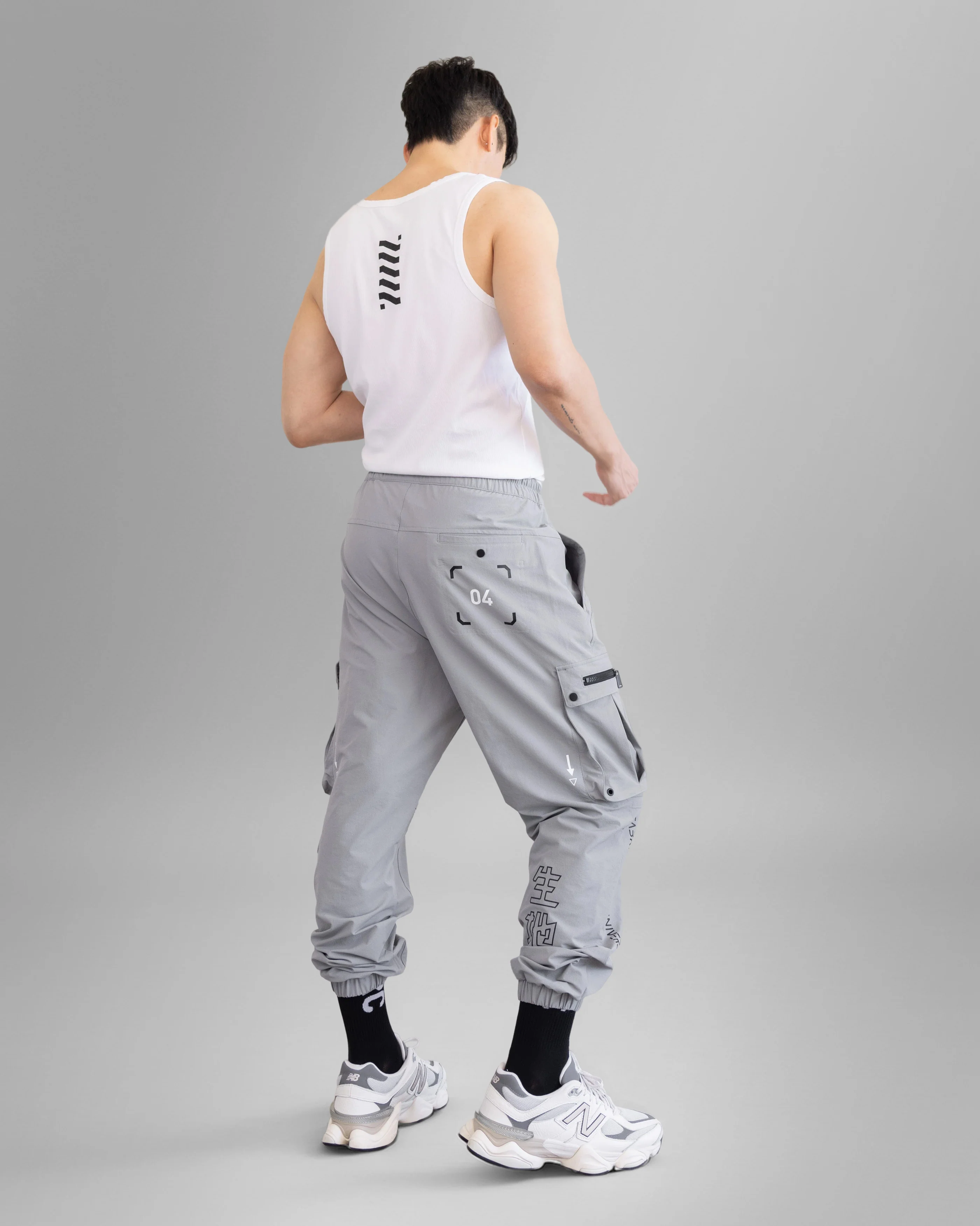 J-Type 004 Gray Cargo Joggers - Image 8