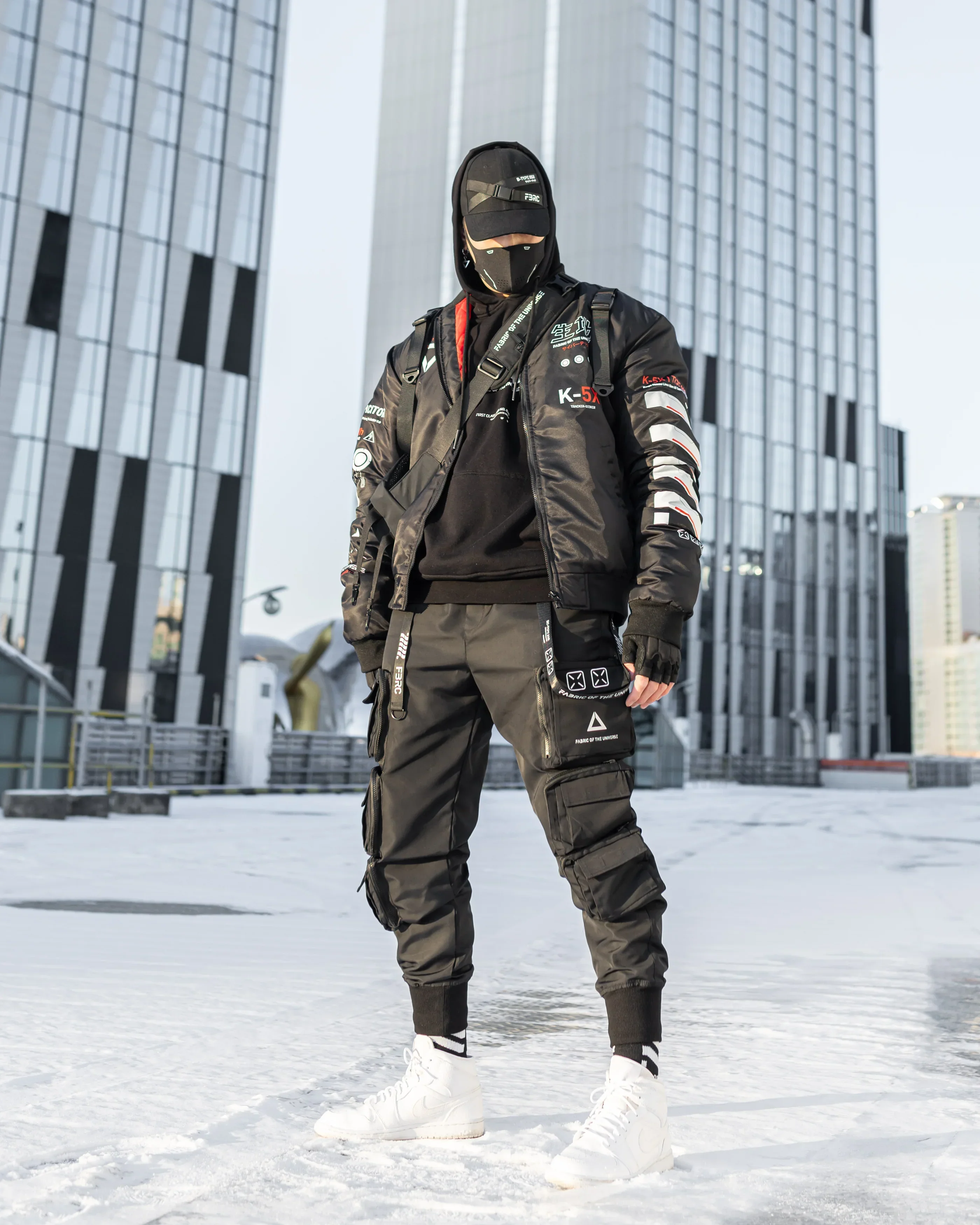 Kitsune-5X Black Bomber Jacket - Image 4