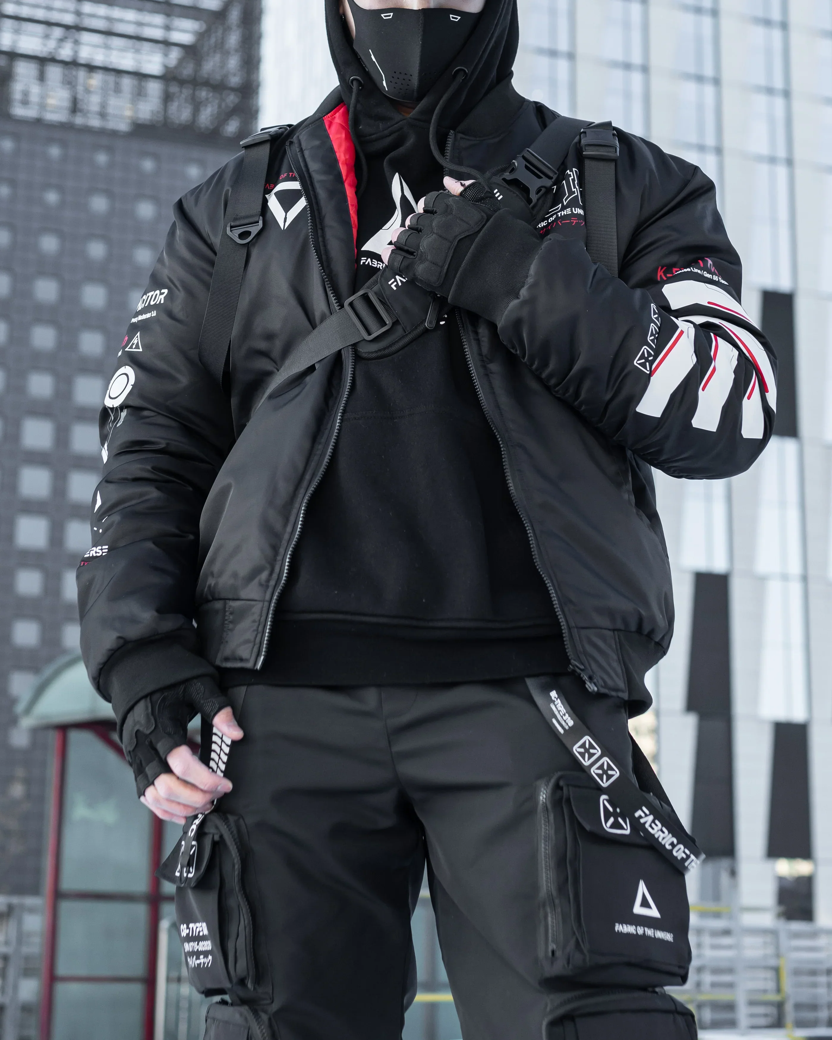 Kitsune-5X Black Bomber Jacket - Image 5