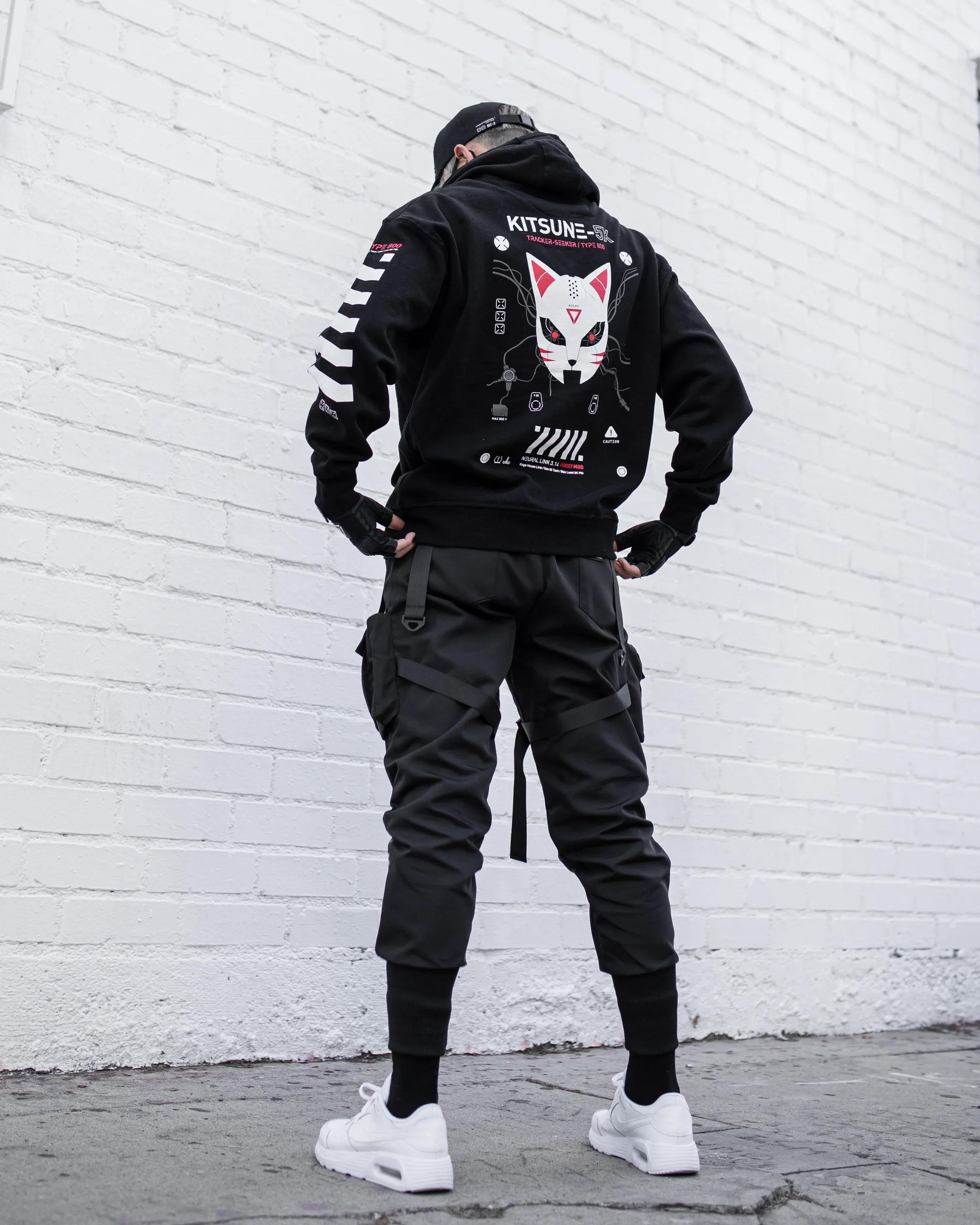 Kitsune-5X RD Black Hoodie - Image 3