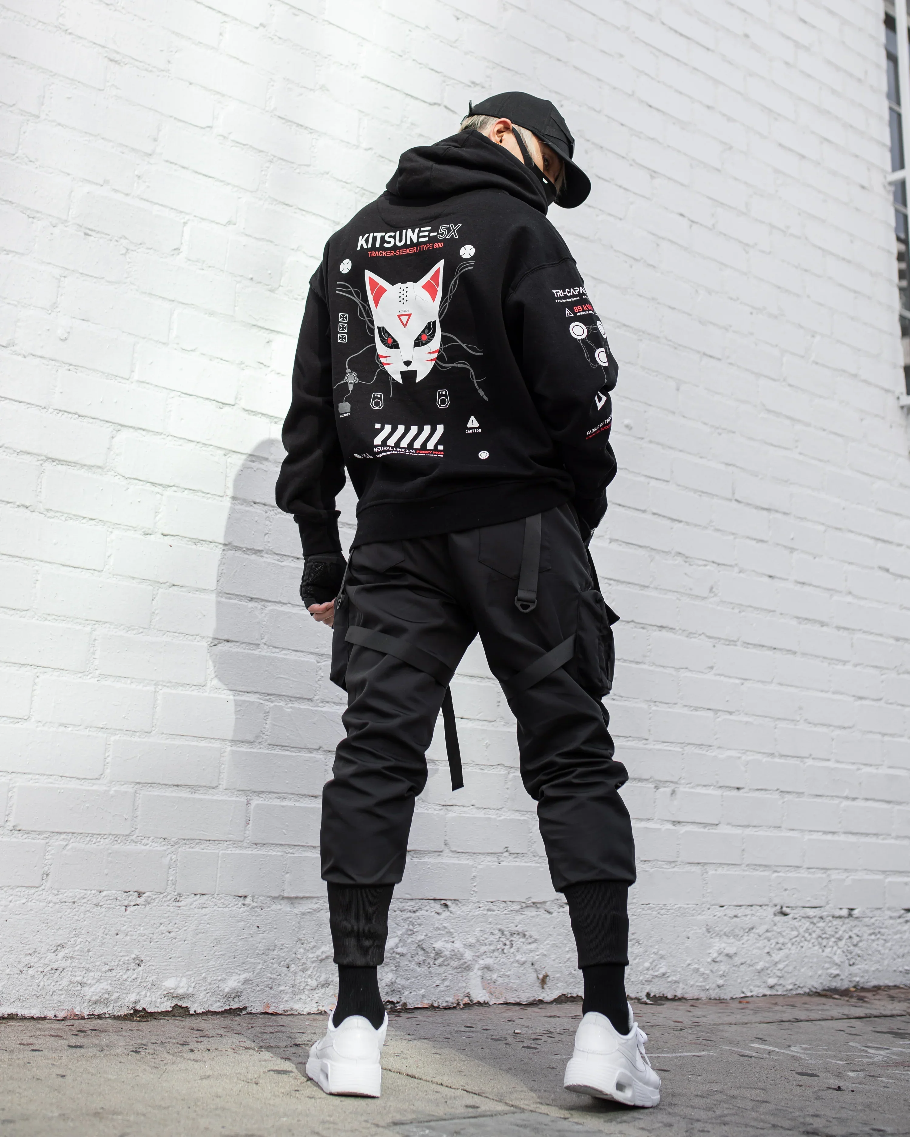 Kitsune-5X RD Black Hoodie - Image 5