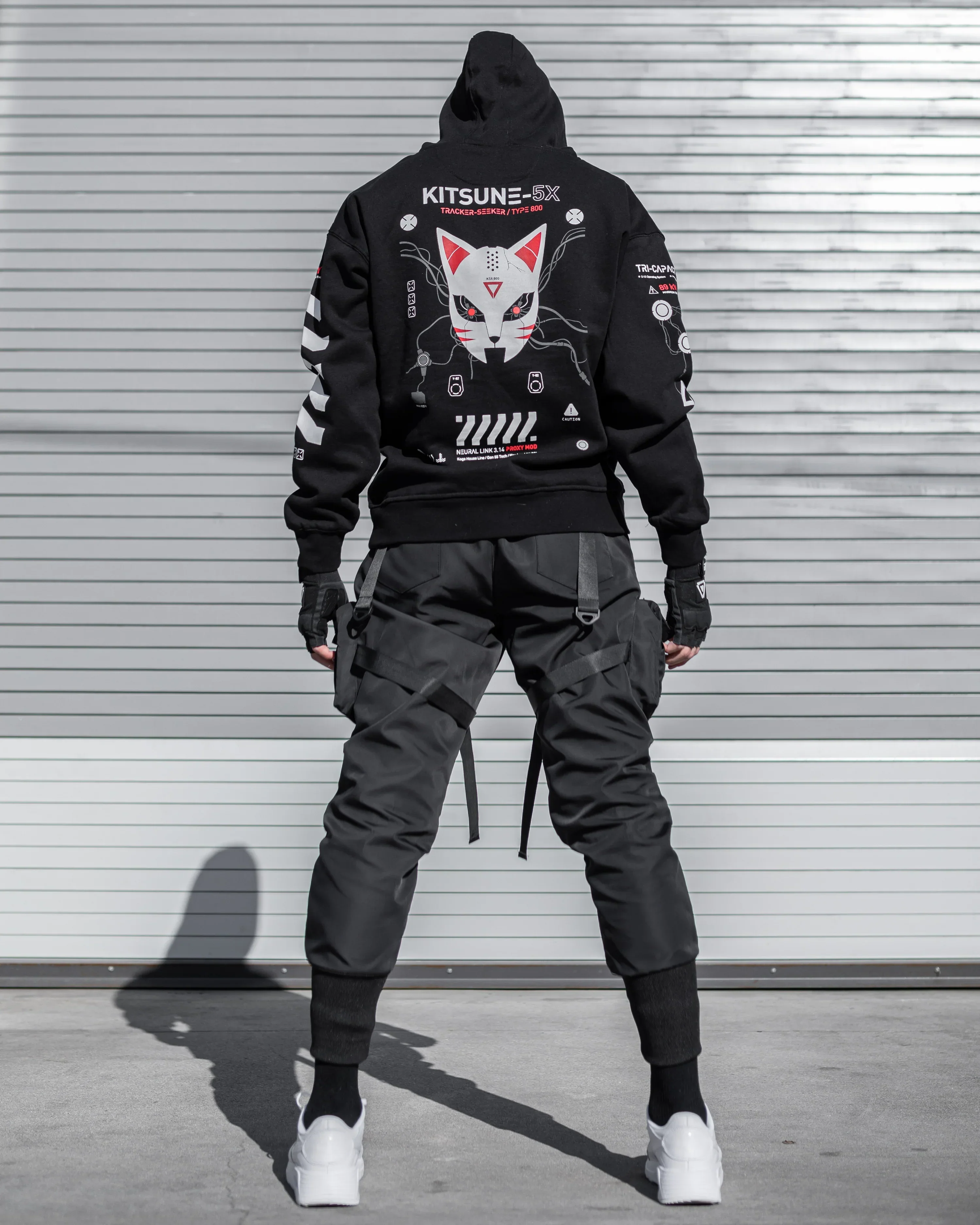 Kitsune-5X RD Black Hoodie - Image 7
