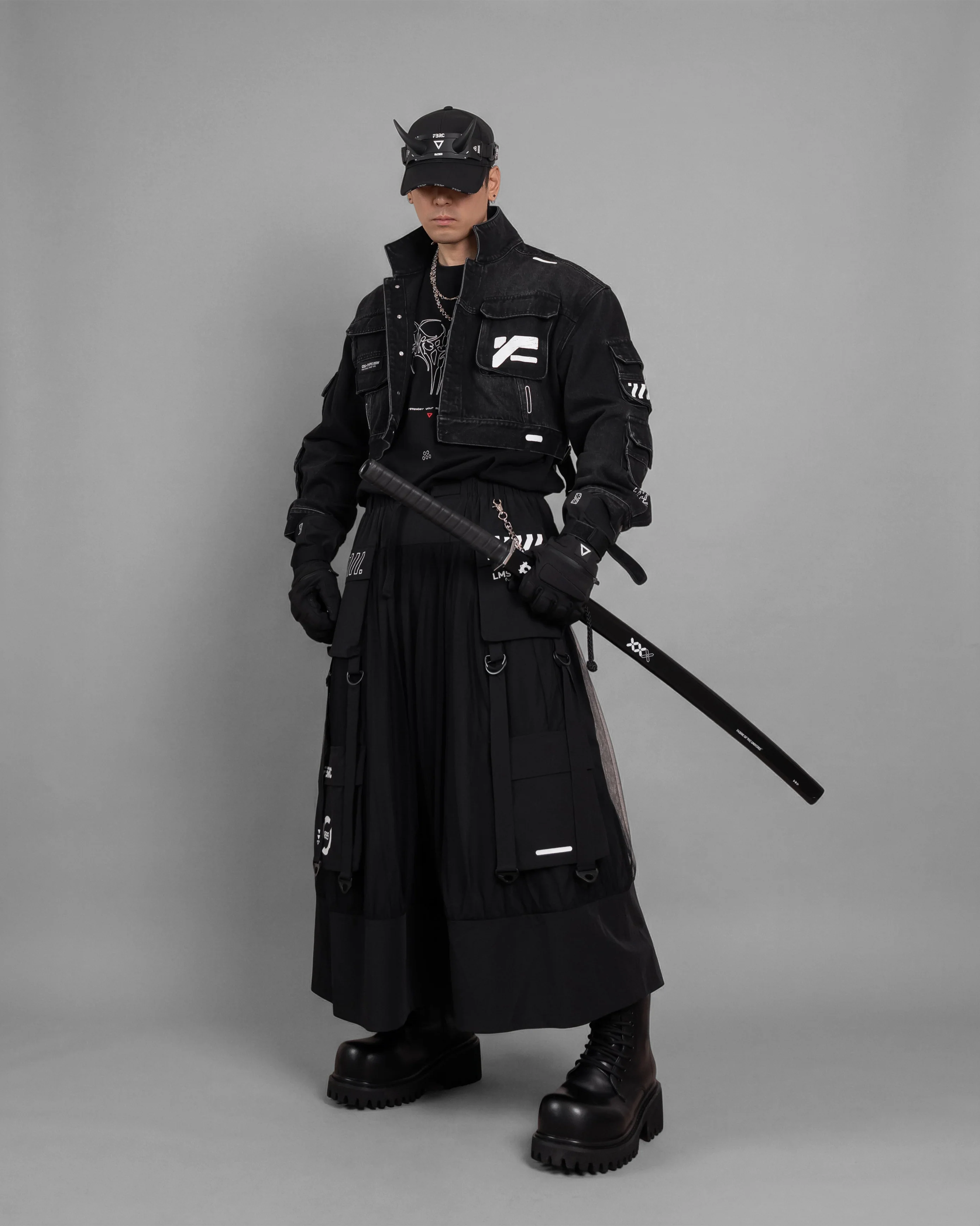 LMS-Type 089 Black Long Mesh Skirt - Image 10