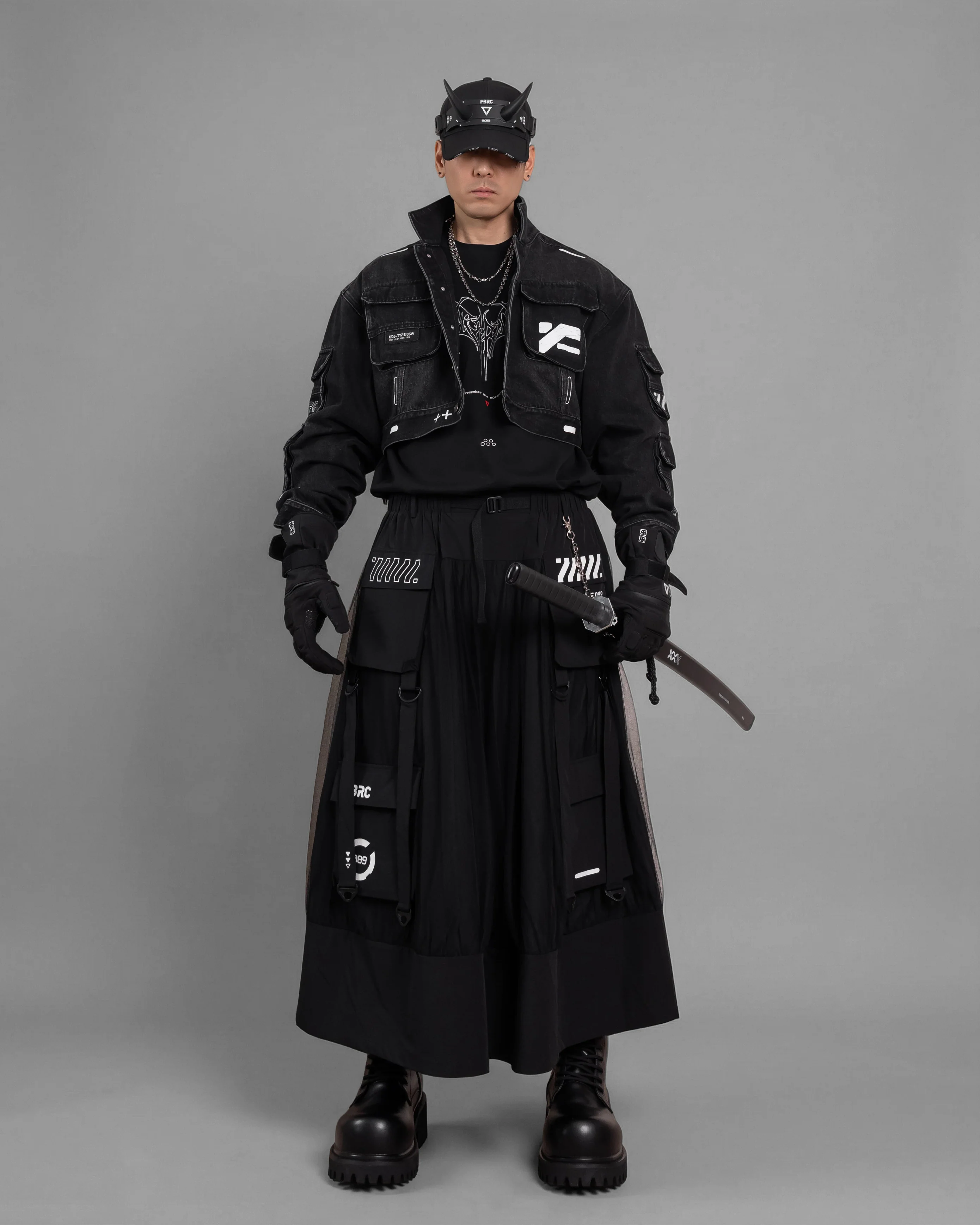 LMS-Type 089 Black Long Mesh Skirt - Image 3