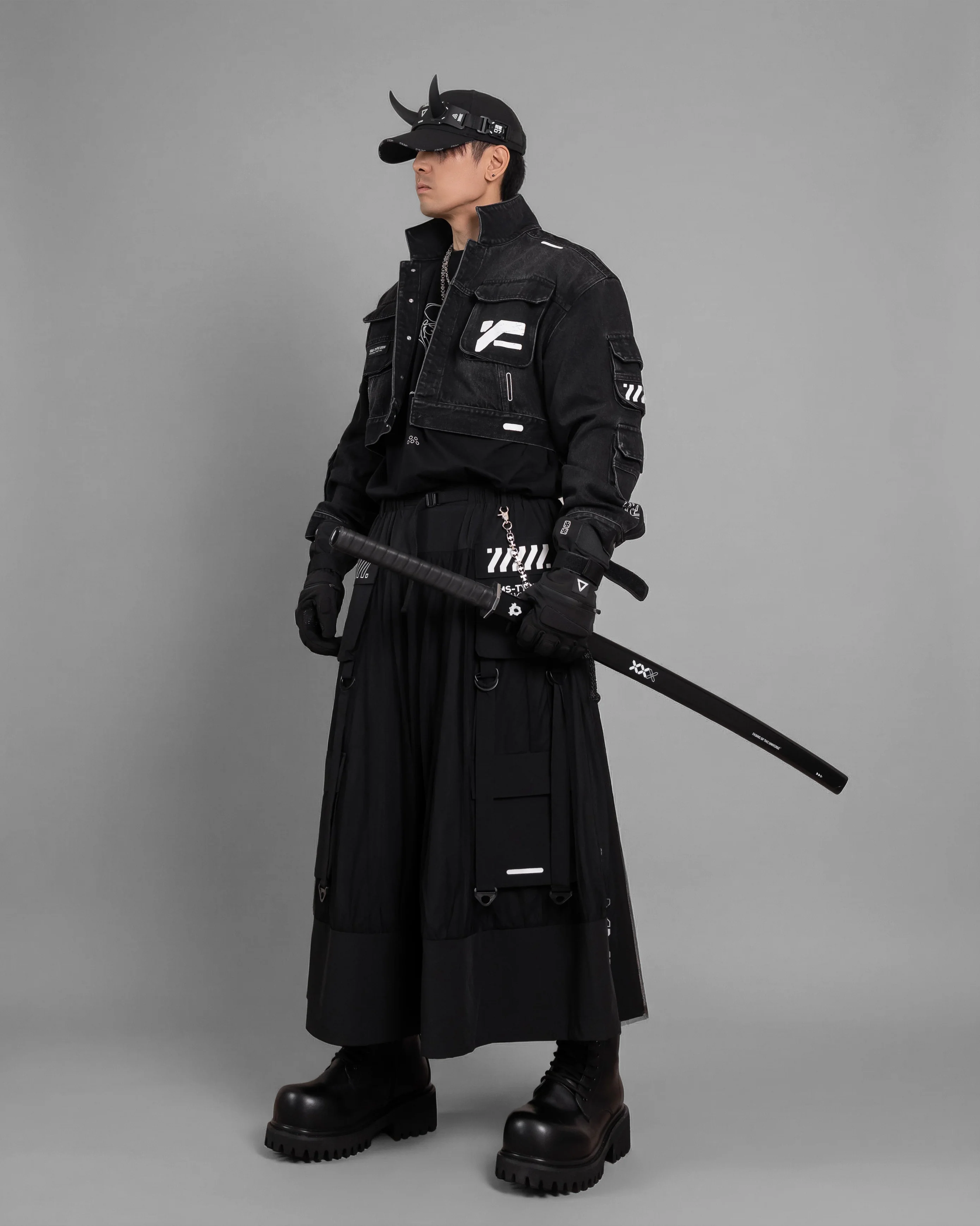 LMS-Type 089 Black Long Mesh Skirt - Image 5