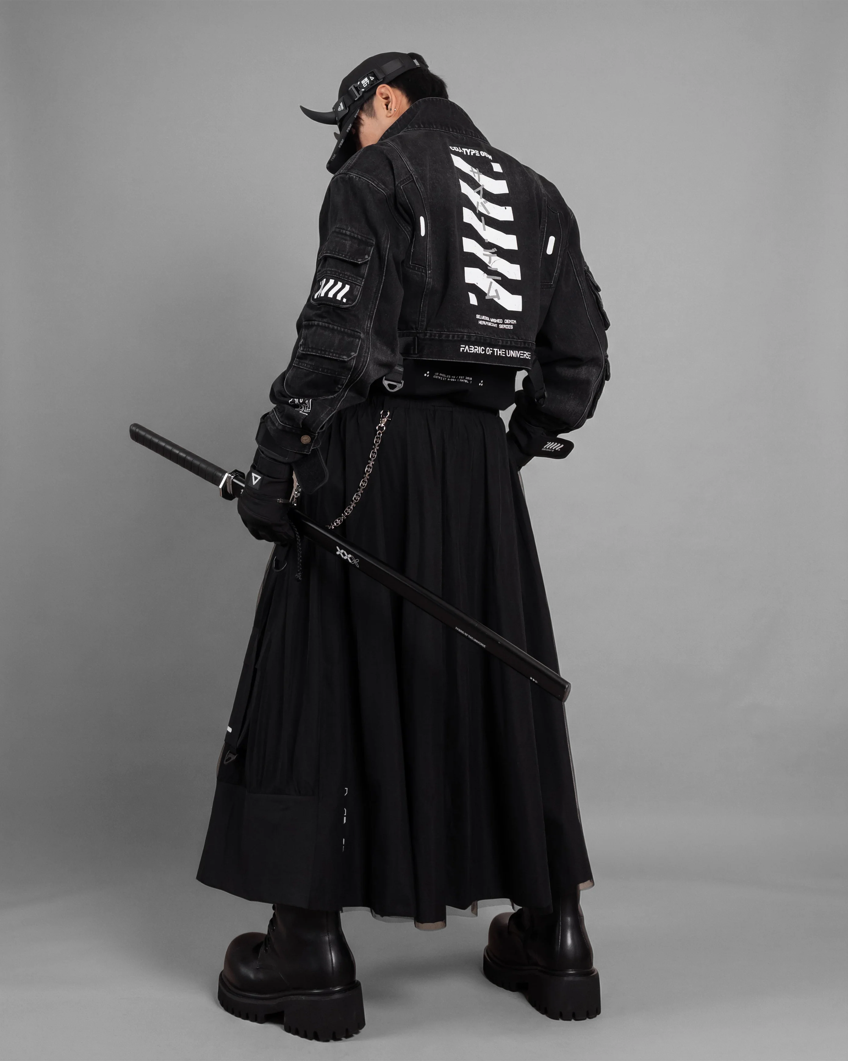 LMS-Type 089 Black Long Mesh Skirt - Image 7