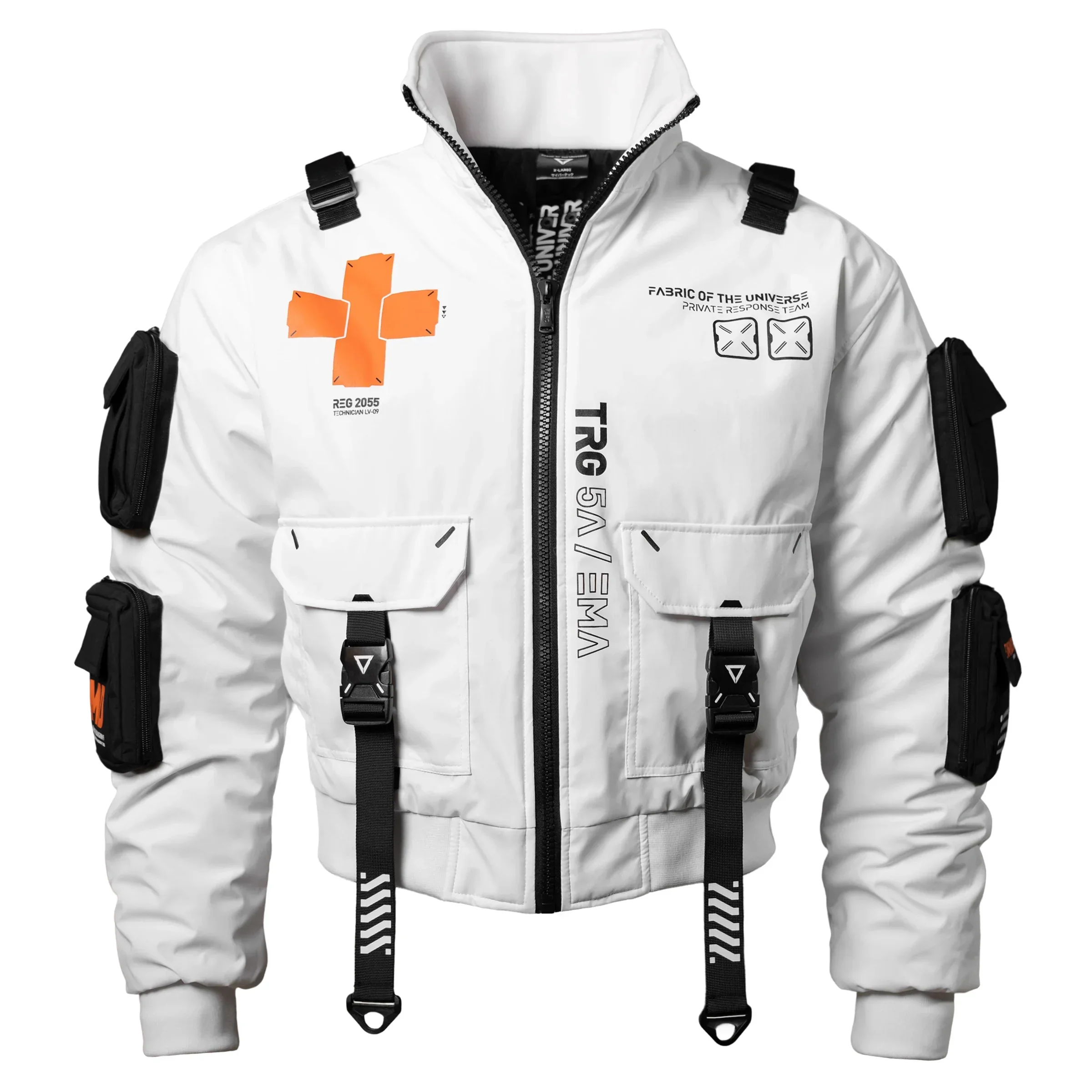 Medic White Short Bomber Jacket - Image 2