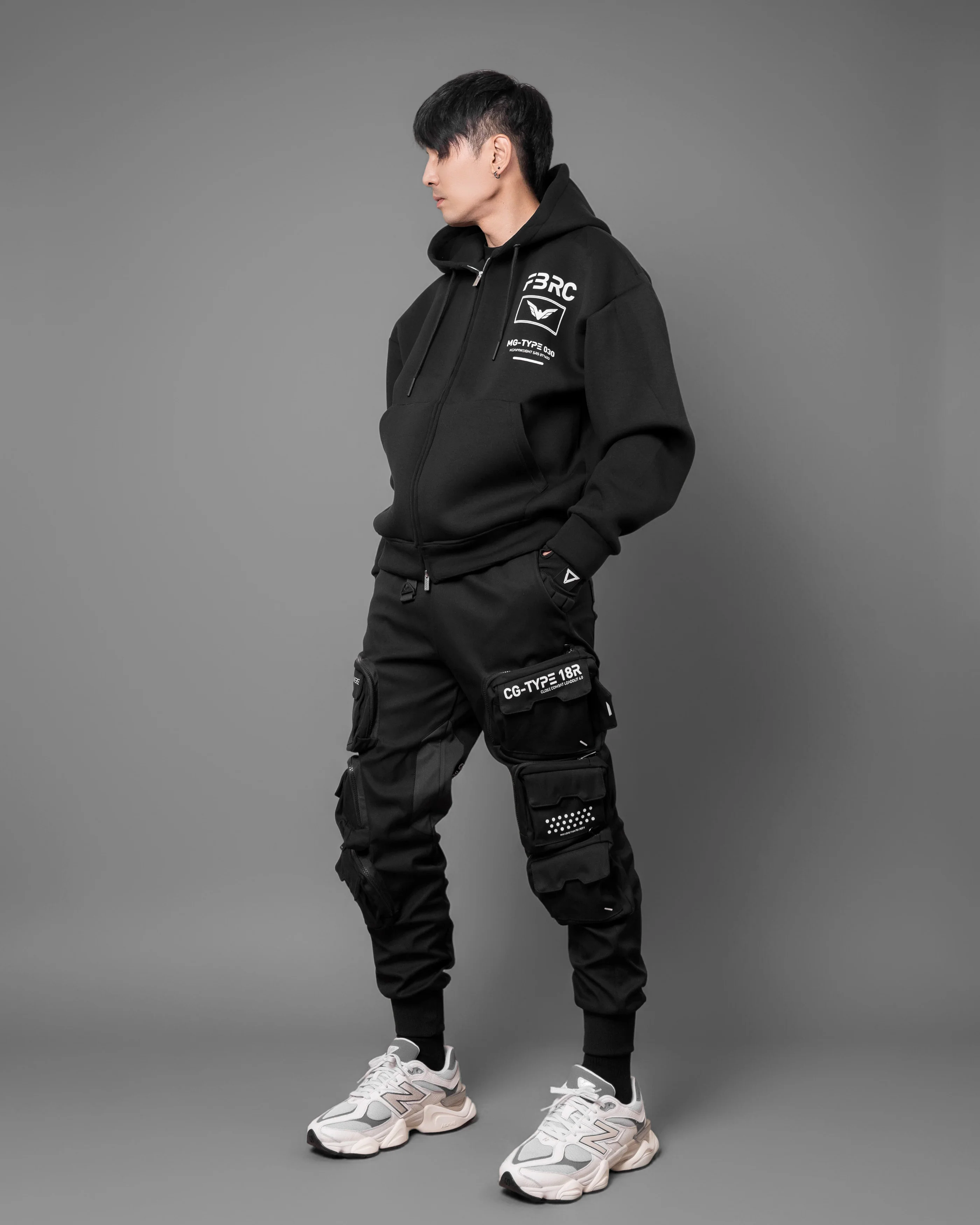 MG-Type 030 Black Neoprene Hoodie - Image 7