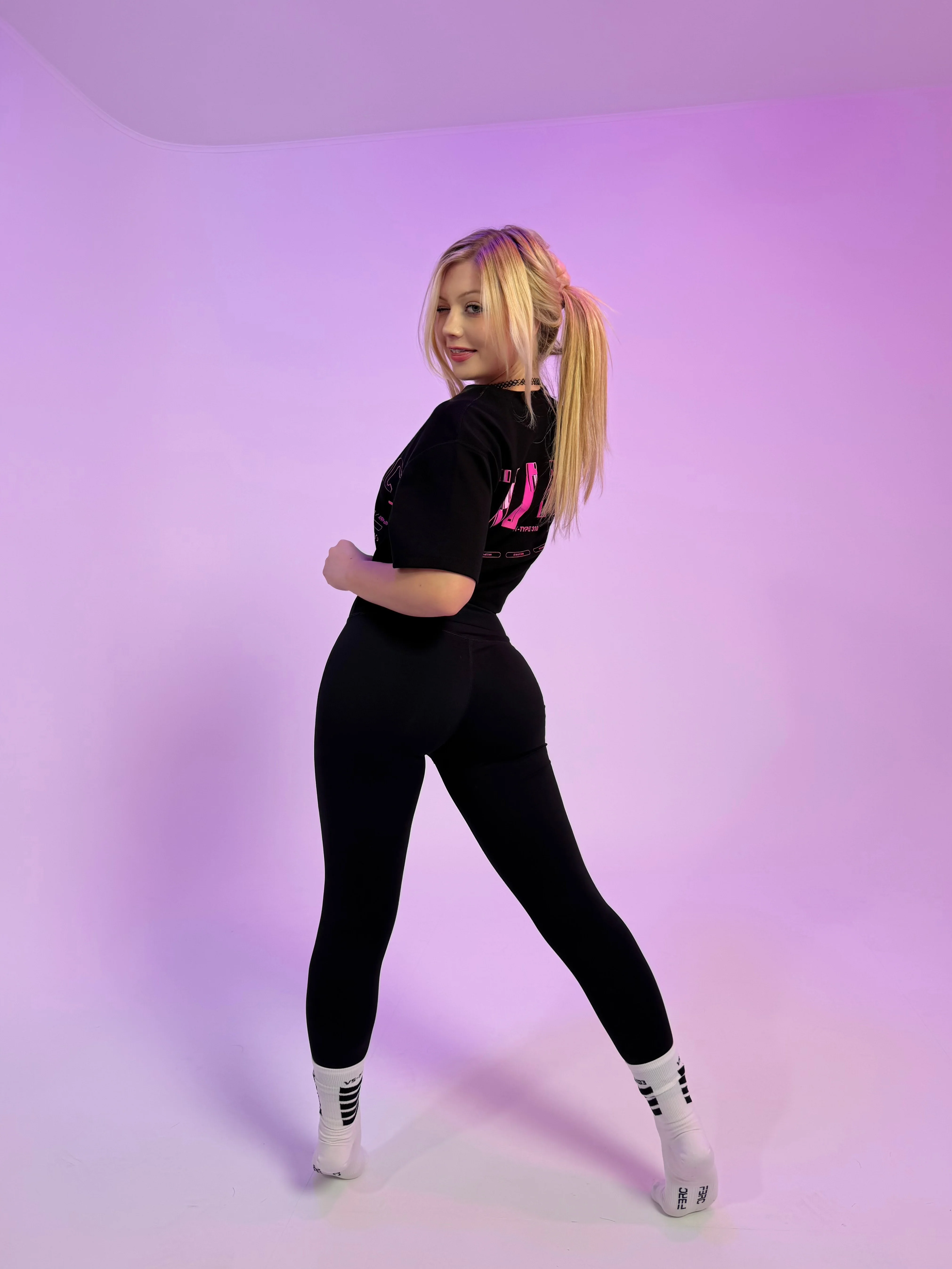 OCT-Type 310 Black Pink Oversized Crop T - Image 10